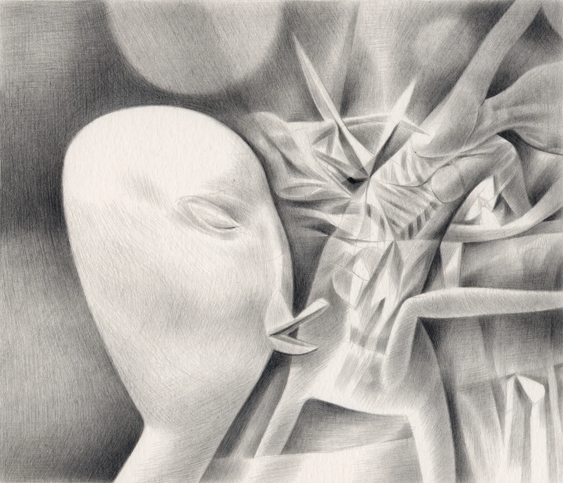 The Weakling , 2004. Graphite on paper. 7" x 6".
