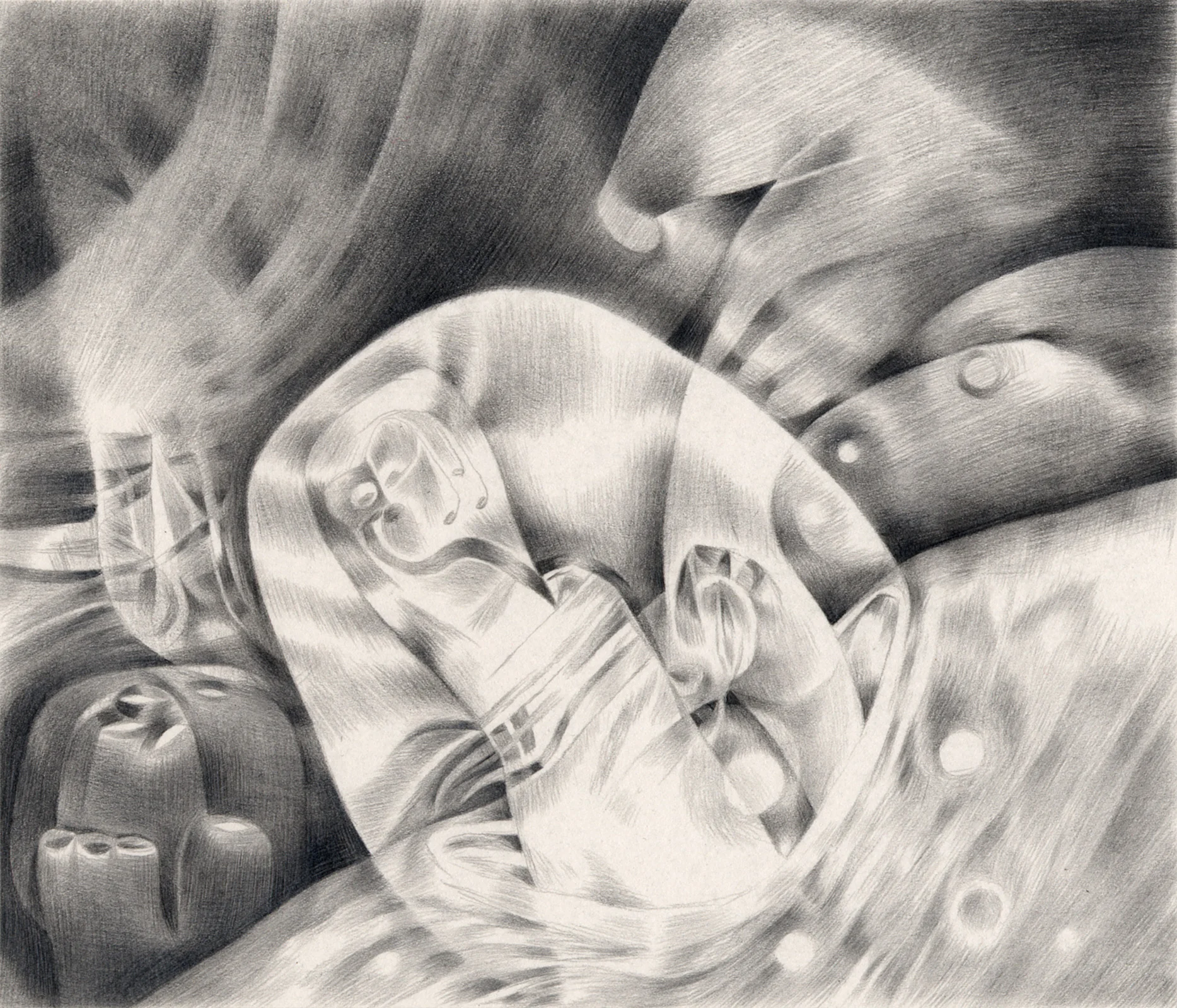 Rough Landings , 2003. Graphite on paper. 7" x 6".