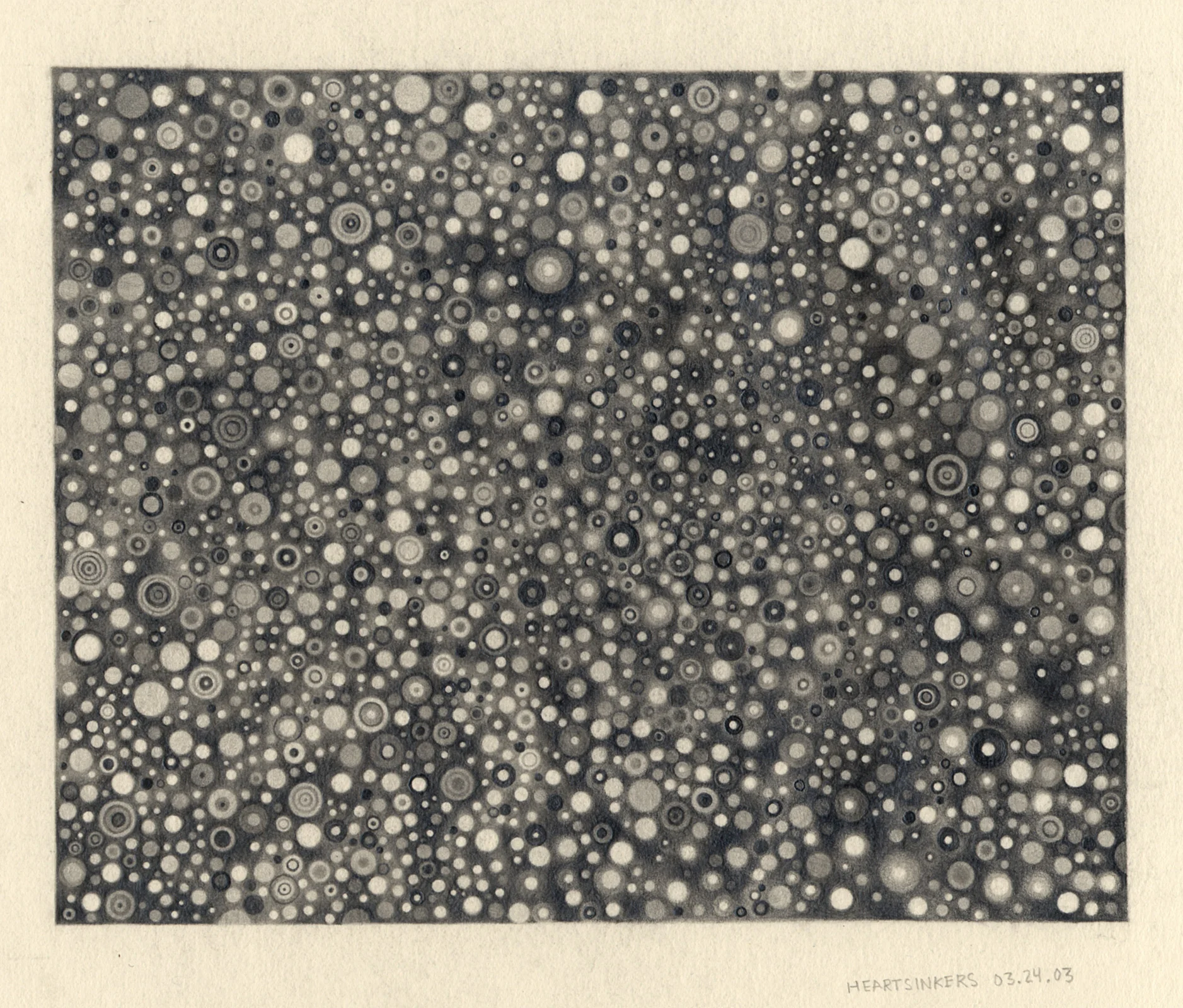 Heartsinkers , 2003. Graphite on paper. 7.5" x 6".