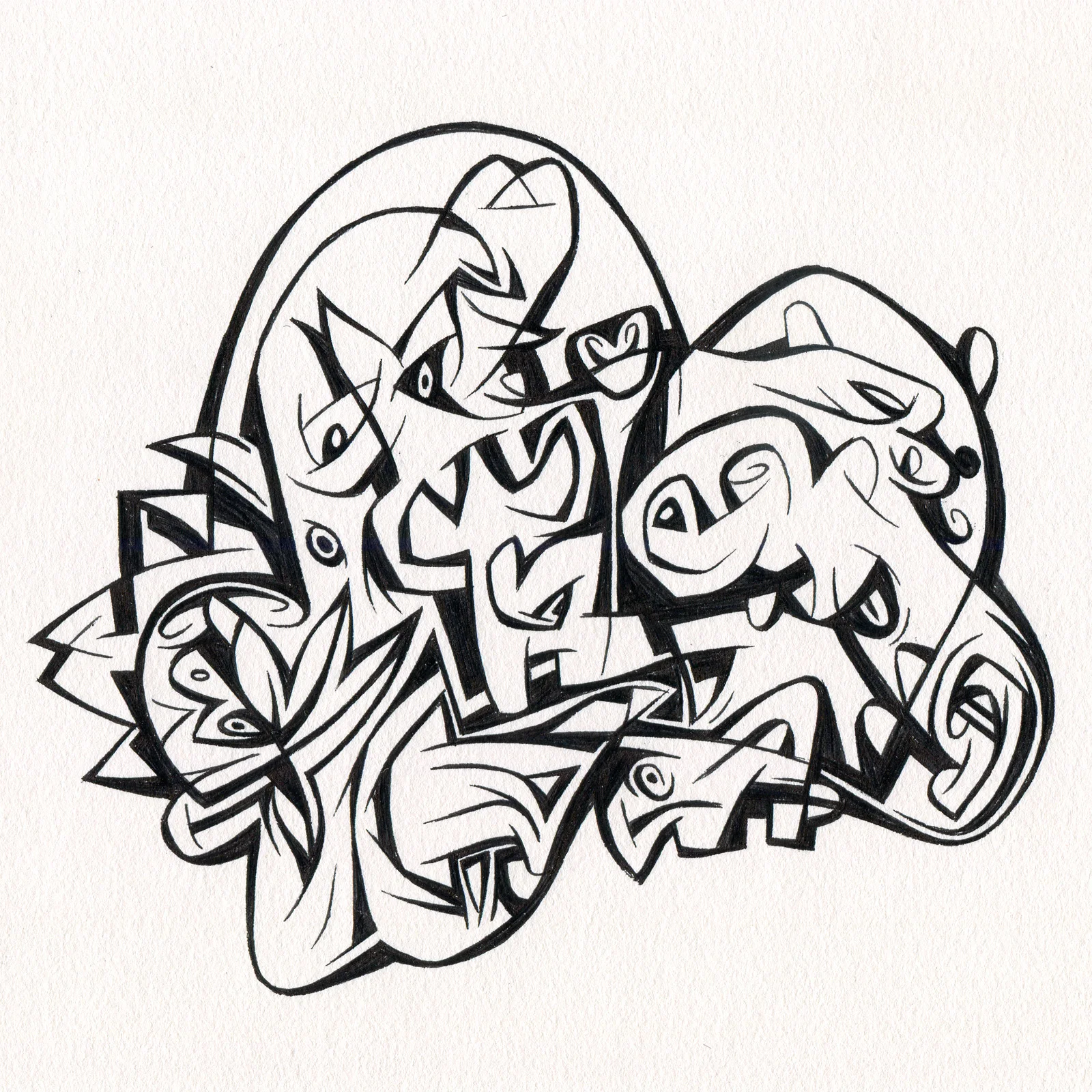 Untitled Ink Drawing #111 , 2015. Ink on paper. Approximately 5" x 5".