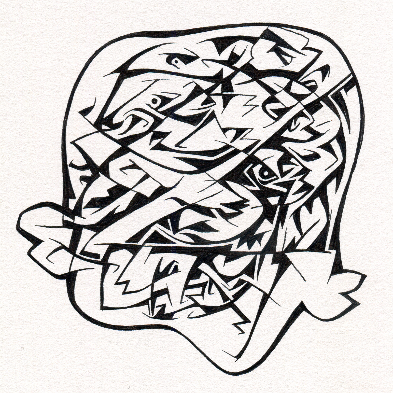   Untitled Ink Drawing #105 , 2015. Ink on paper. Approximately 5" x 5". 
