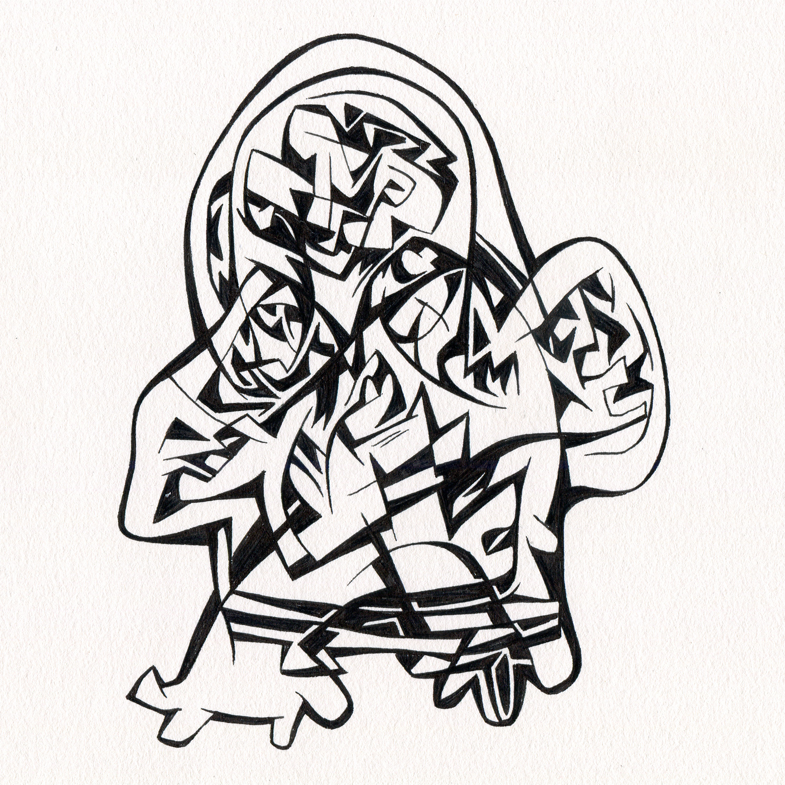   Untitled Ink Drawing #104 , 2015. Ink on paper. Approximately 5" x 5". 