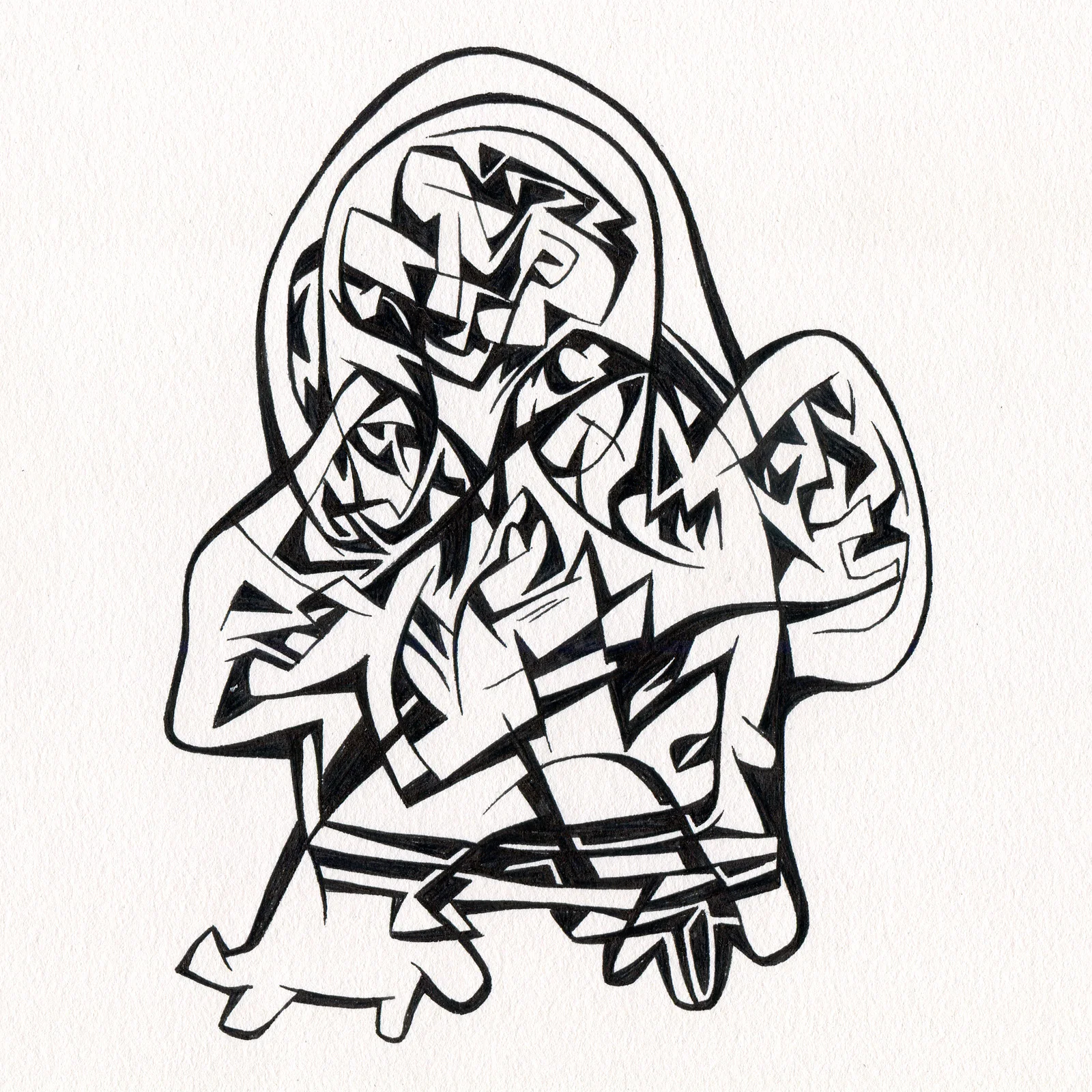 Untitled Ink Drawing #104 , 2015. Ink on paper. Approximately 5" x 5".