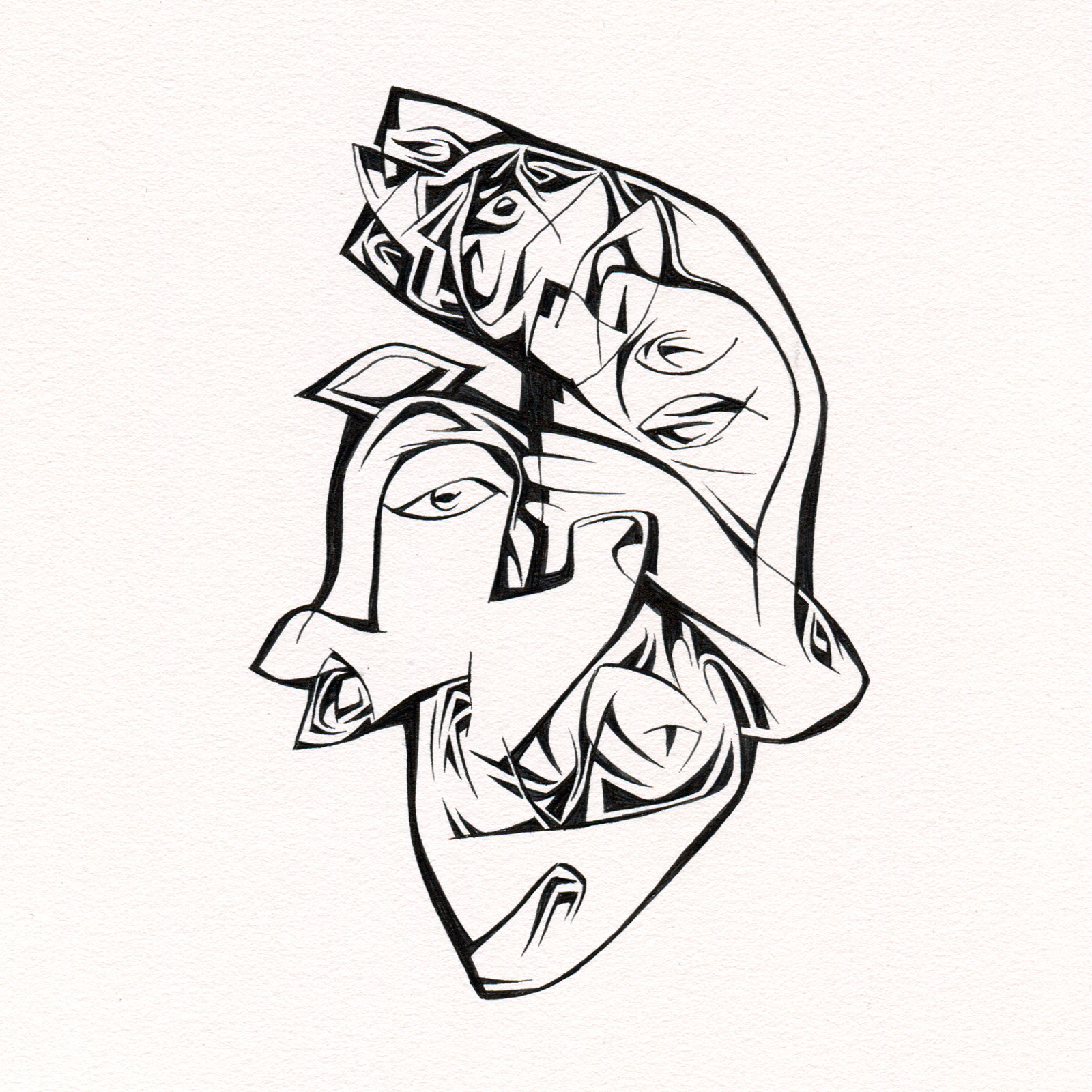   Untitled Ink Drawing #100 , 2015. Ink on paper. Approximately 5" x 5". 