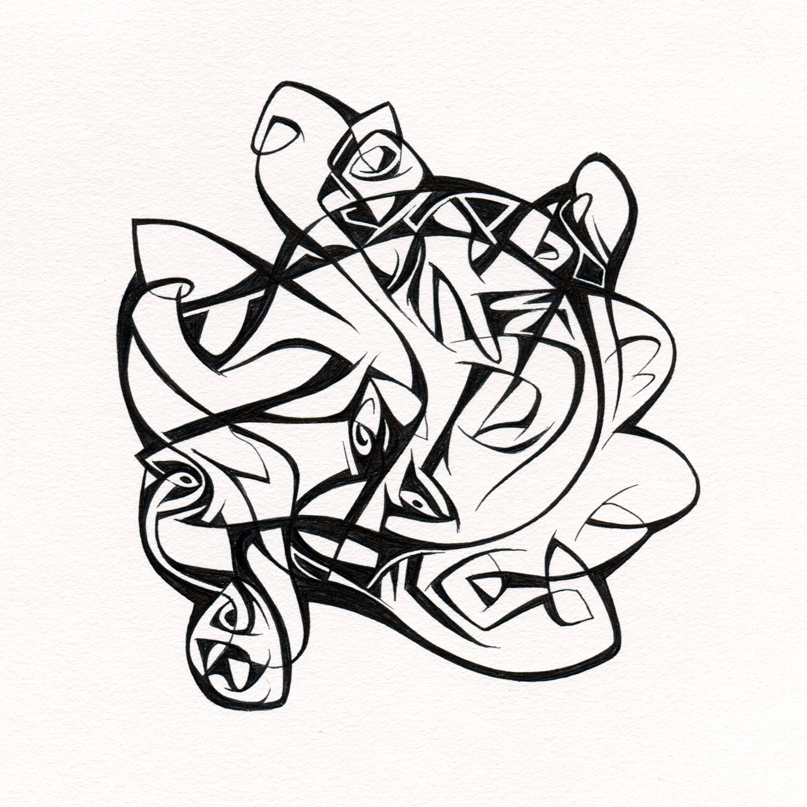  Untitled Ink Drawing #99 , 2015. Ink on paper. Approximately 5" x 5". 