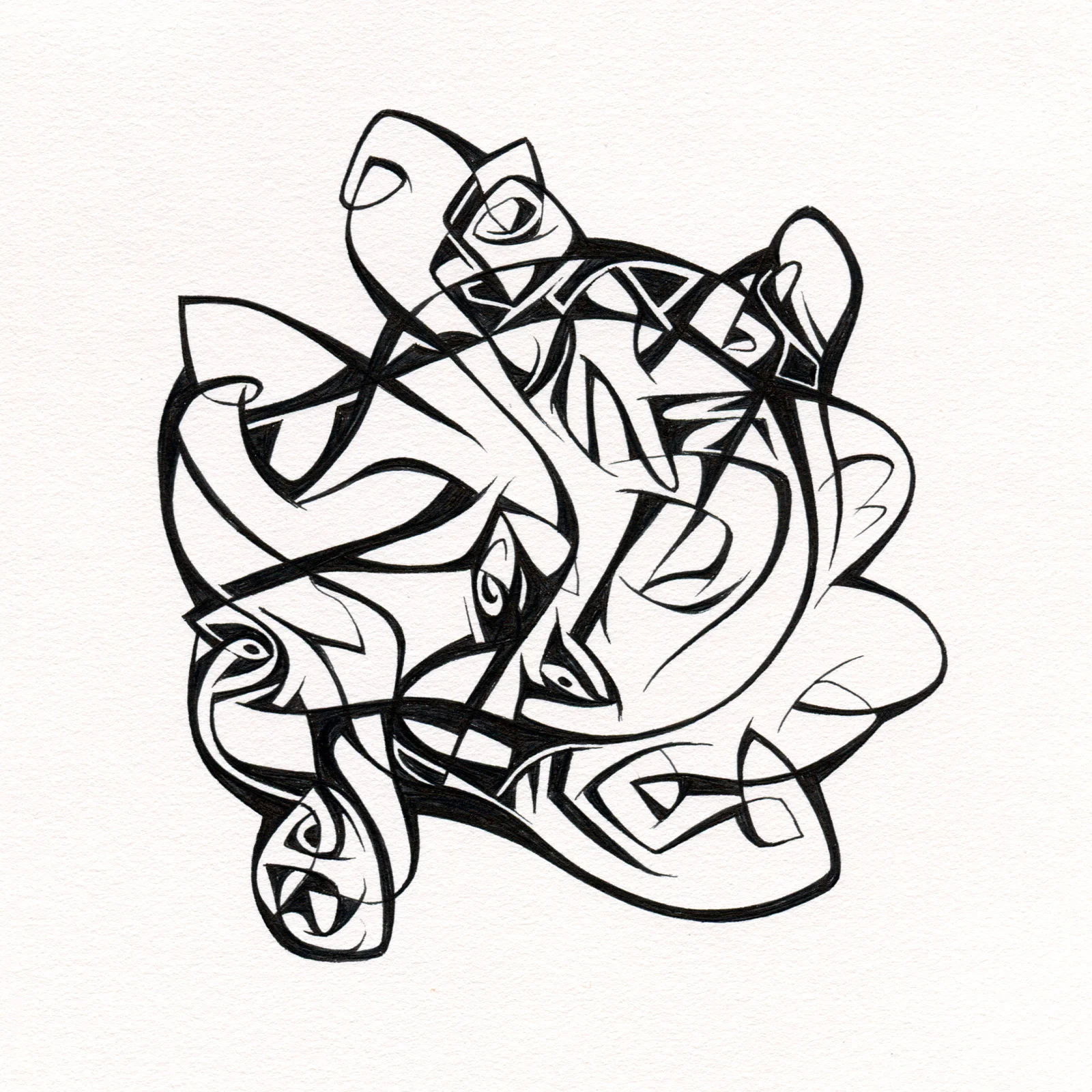 Untitled Ink Drawing #99 , 2015. Ink on paper. Approximately 5" x 5".