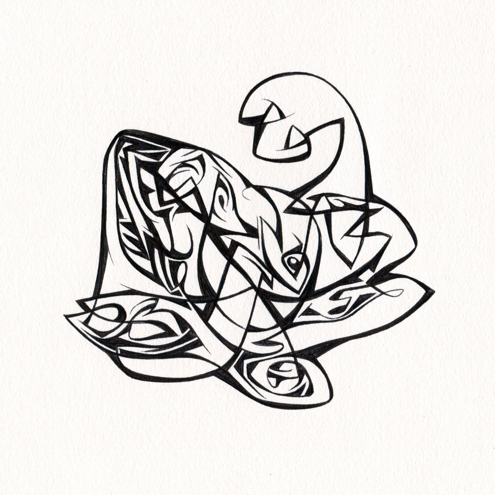 Untitled Ink Drawing #91 , 2015. Ink on paper. Approximately 5" x 5".