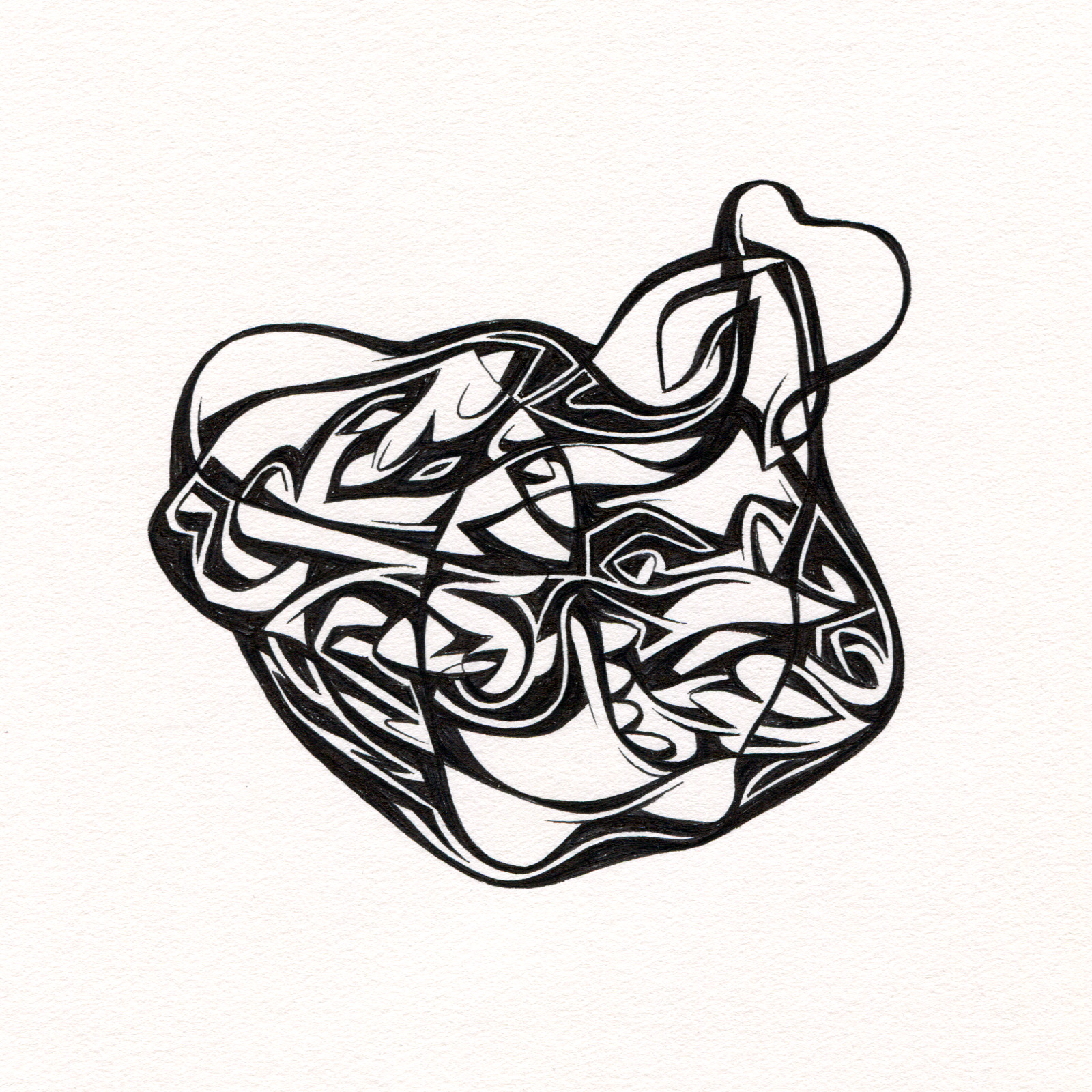   Untitled Ink Drawing #89 , 2015. Ink on paper. Approximately 5" x 5". 