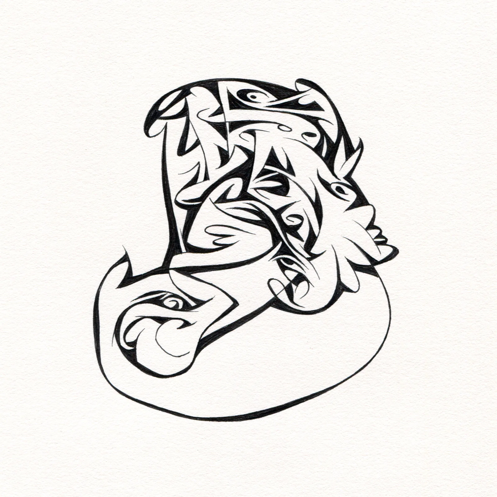 Untitled Ink Drawing #86 , 2015. Ink on paper. Approximately 5" x 5".