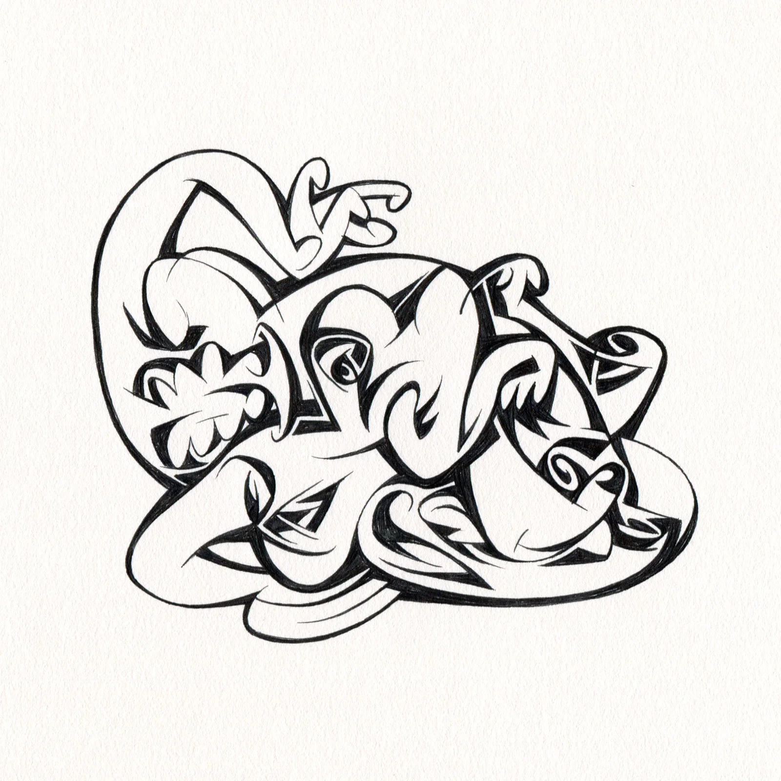 Untitled Ink Drawing #84 , 2015. Ink on paper. Approximately 5" x 5".