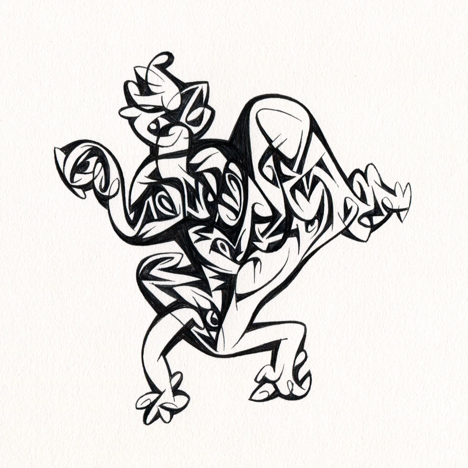 Untitled Ink Drawing #83 , 2015. Ink on paper. Approximately 5" x 5".