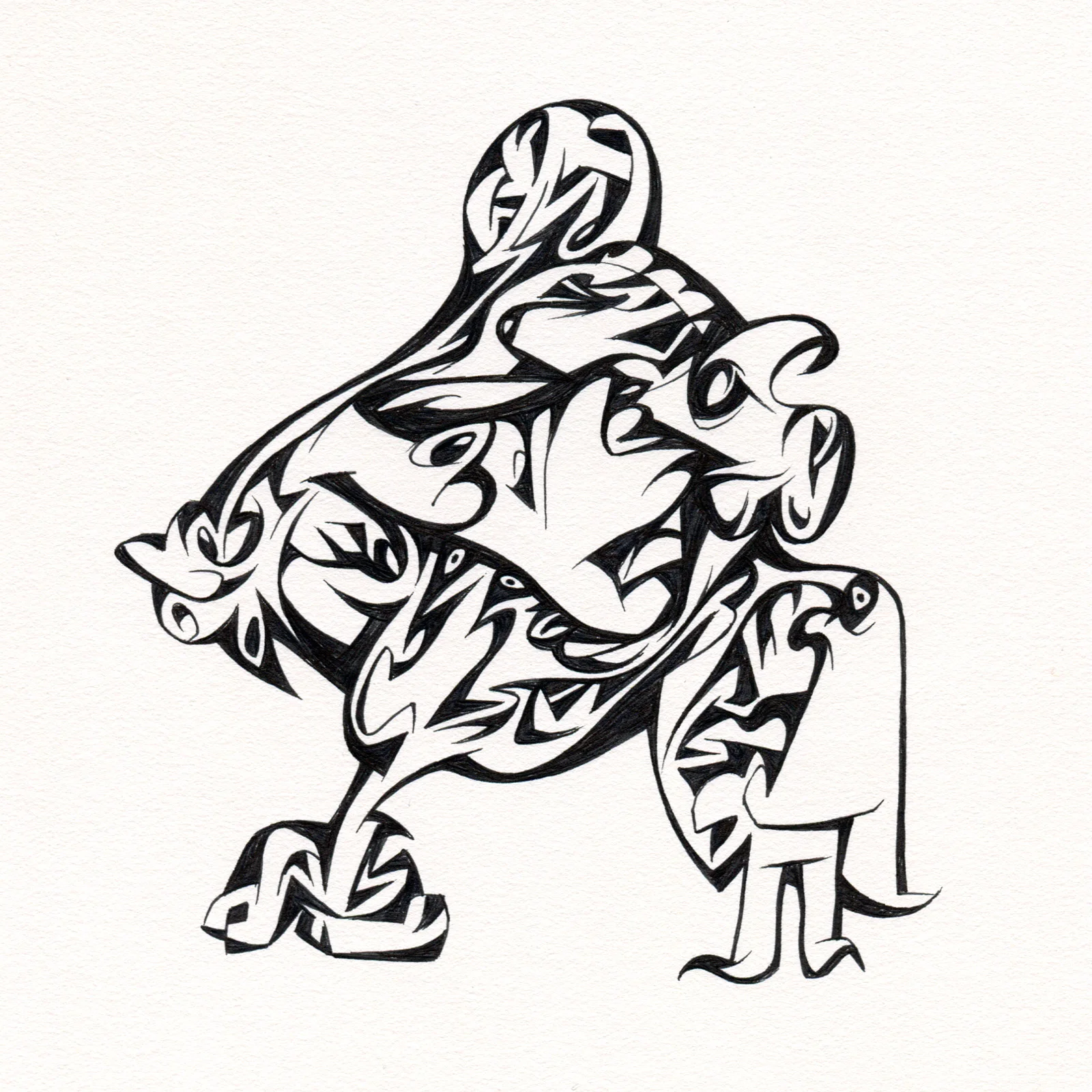 Untitled Ink Drawing #82 , 2015. Ink on paper. Approximately 5" x 5".