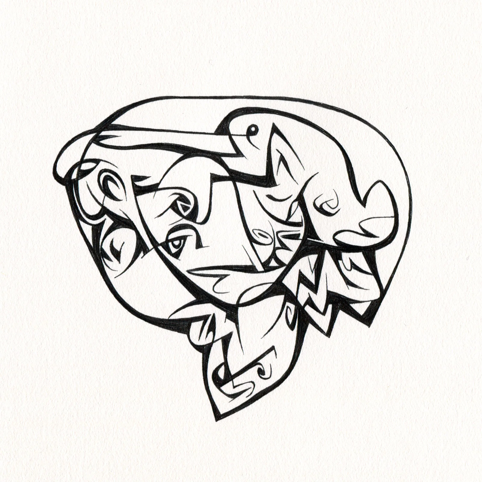 Untitled Ink Drawing #79 , 2015. Ink on paper. Approximately 5" x 5".