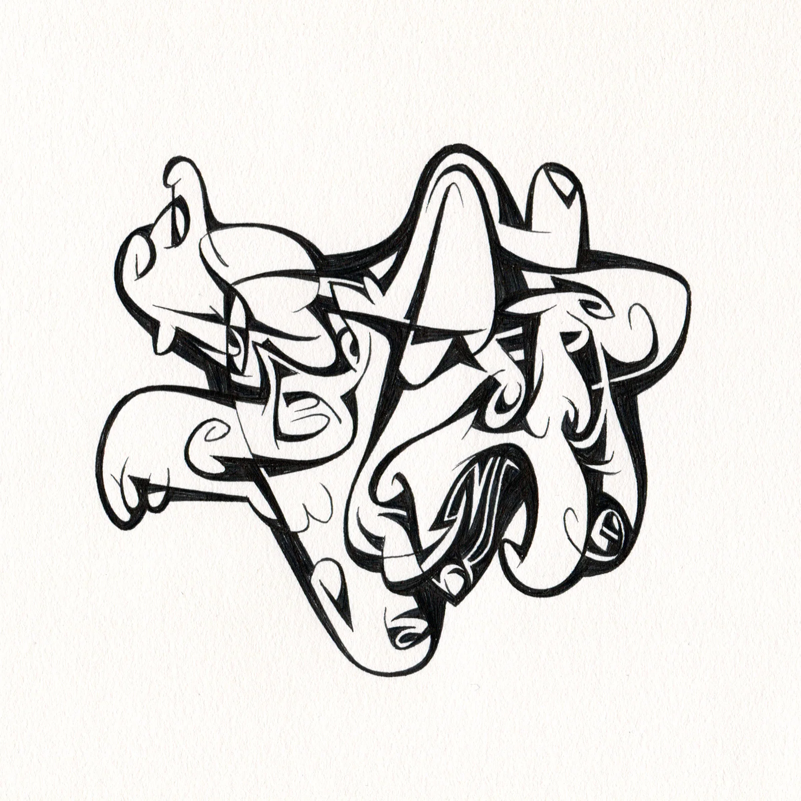 Untitled Ink Drawing #78 , 2015. Ink on paper. Approximately 5" x 5".