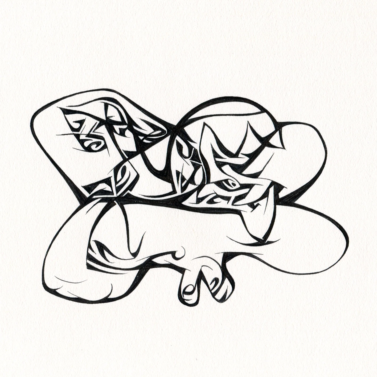Untitled Ink Drawing #77 , 2015. Ink on paper. Approximately 5" x 5".