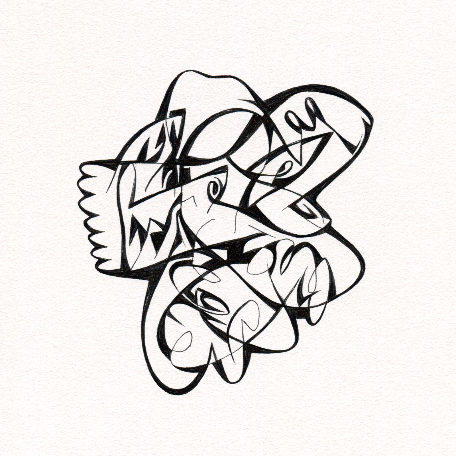  Untitled Ink Drawing #63 , 2015. Ink on paper. Approximately 5" x 5". 