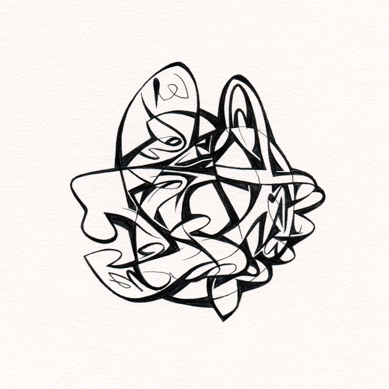   Untitled Ink Drawing #59 , 2015. Ink on paper. Approximately 5" x 5". 