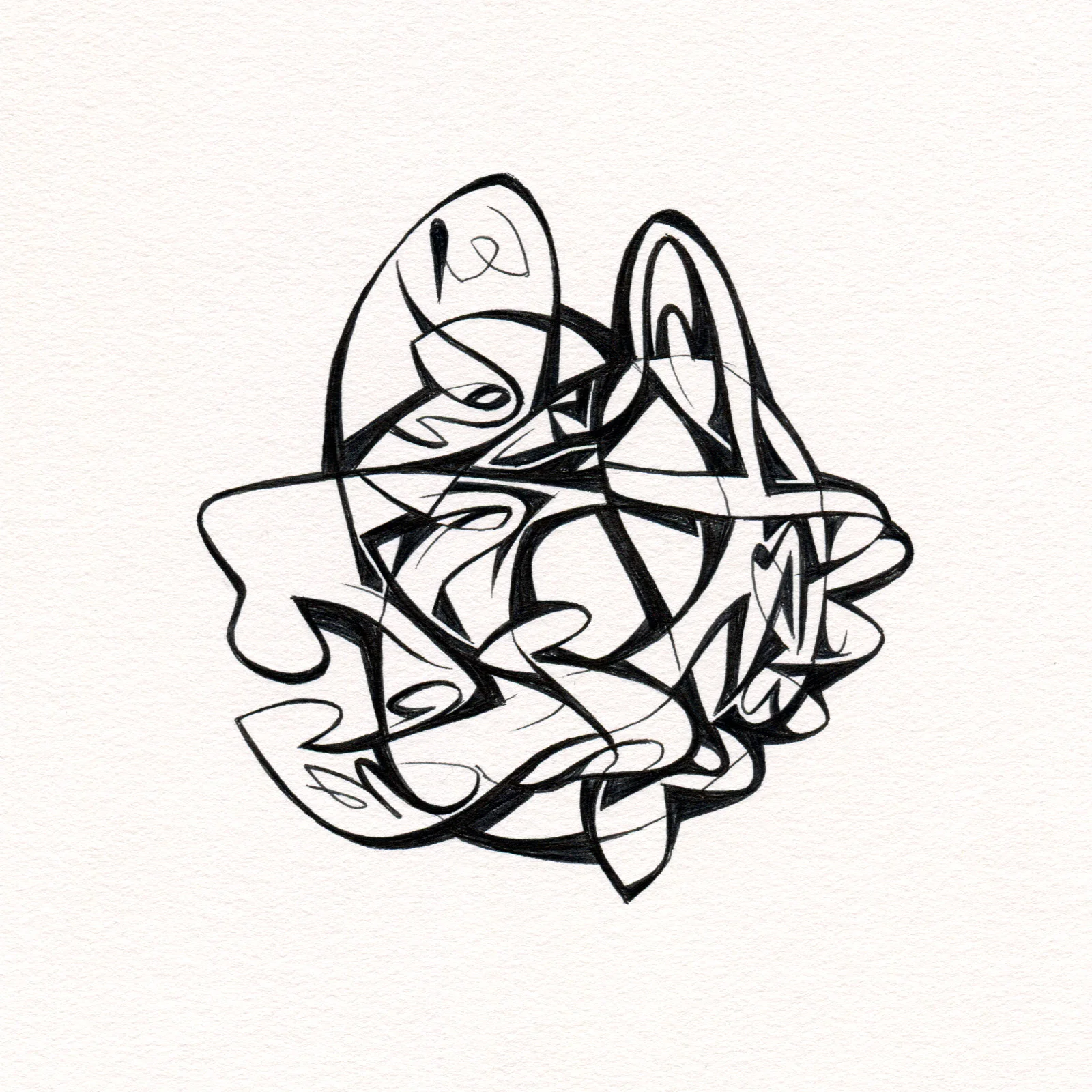 Untitled Ink Drawing #59 , 2015. Ink on paper. Approximately 5" x 5".