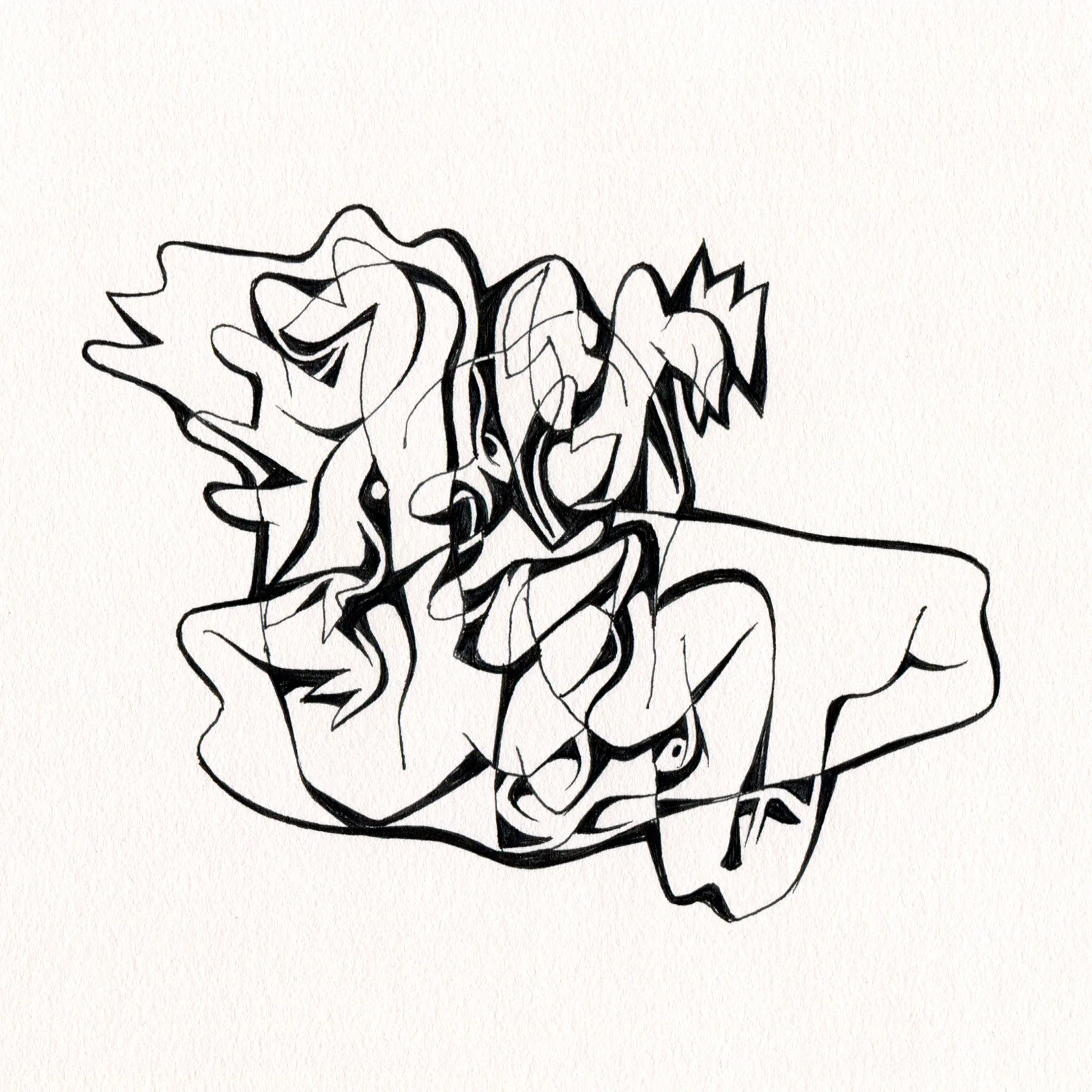 Untitled Ink Drawing #45 , 2015. Ink on paper. Approximately 5" x 5".