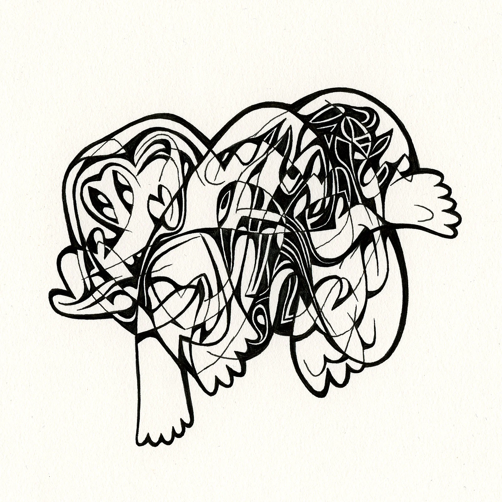 Untitled Ink Drawing #26 , 2015. Ink on paper. Approximately 5" x 5".