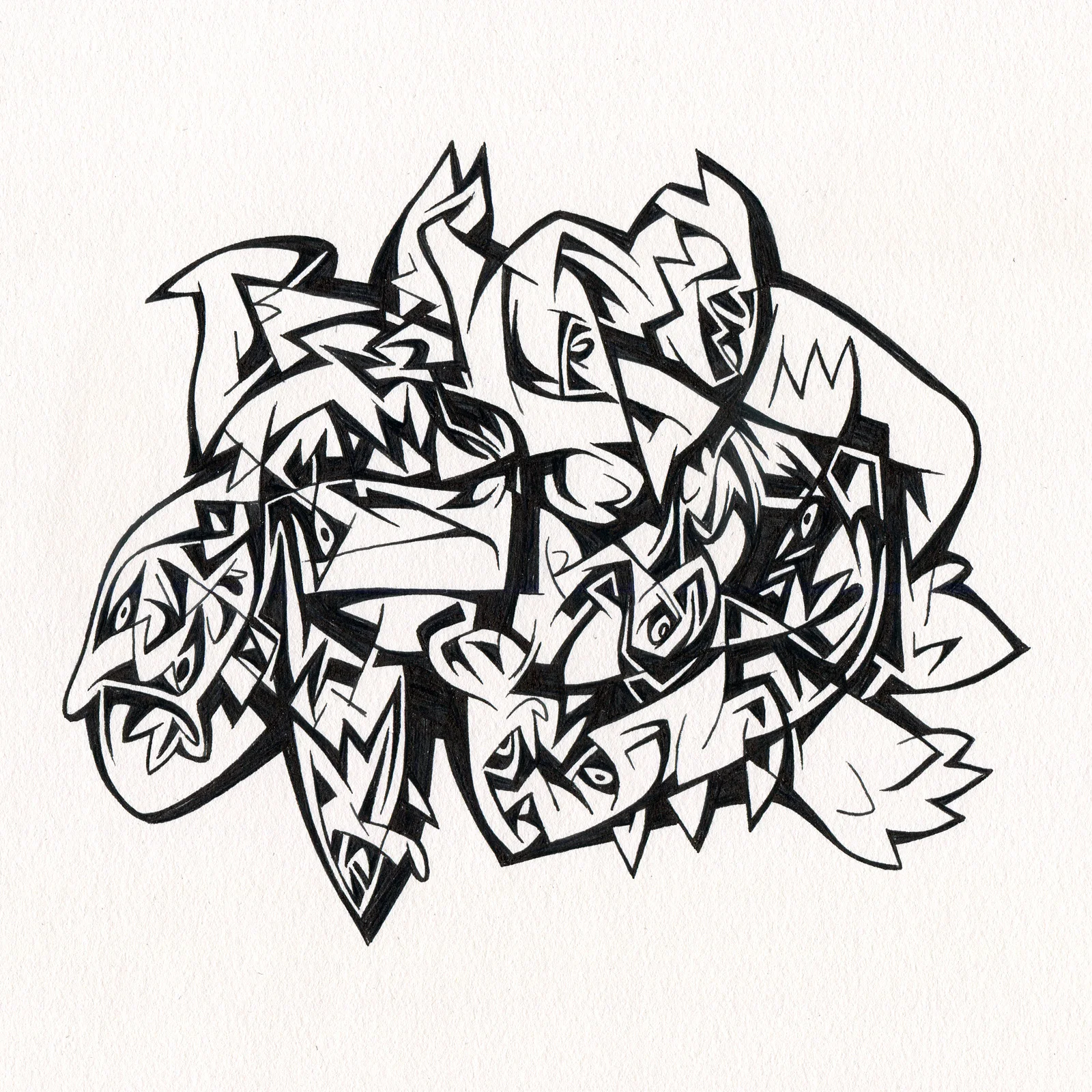 Untitled Ink Drawing #102 , 2015. Ink on paper. Approximately 5" x 5".