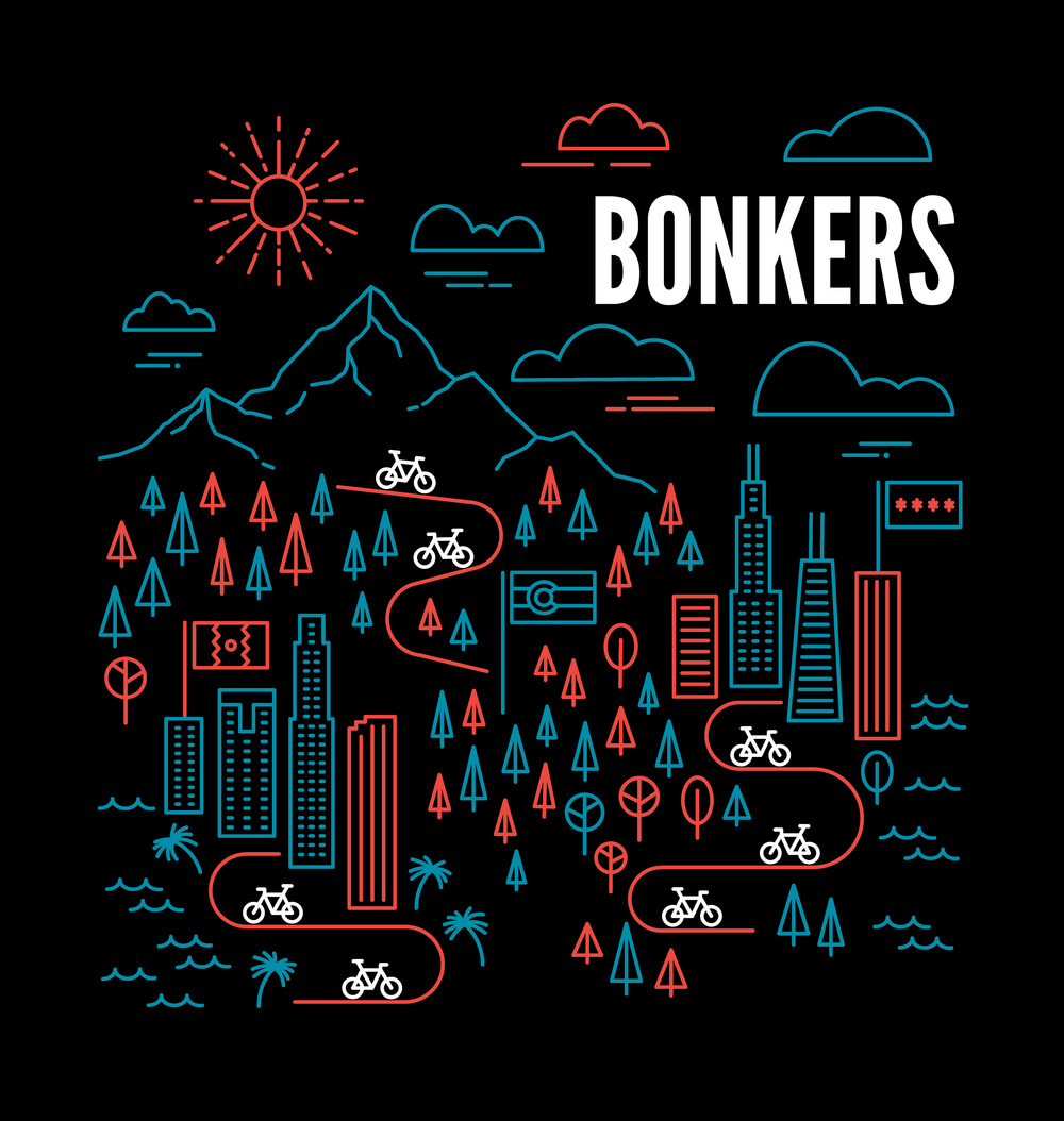 Bonkers Cycling t-shirt design