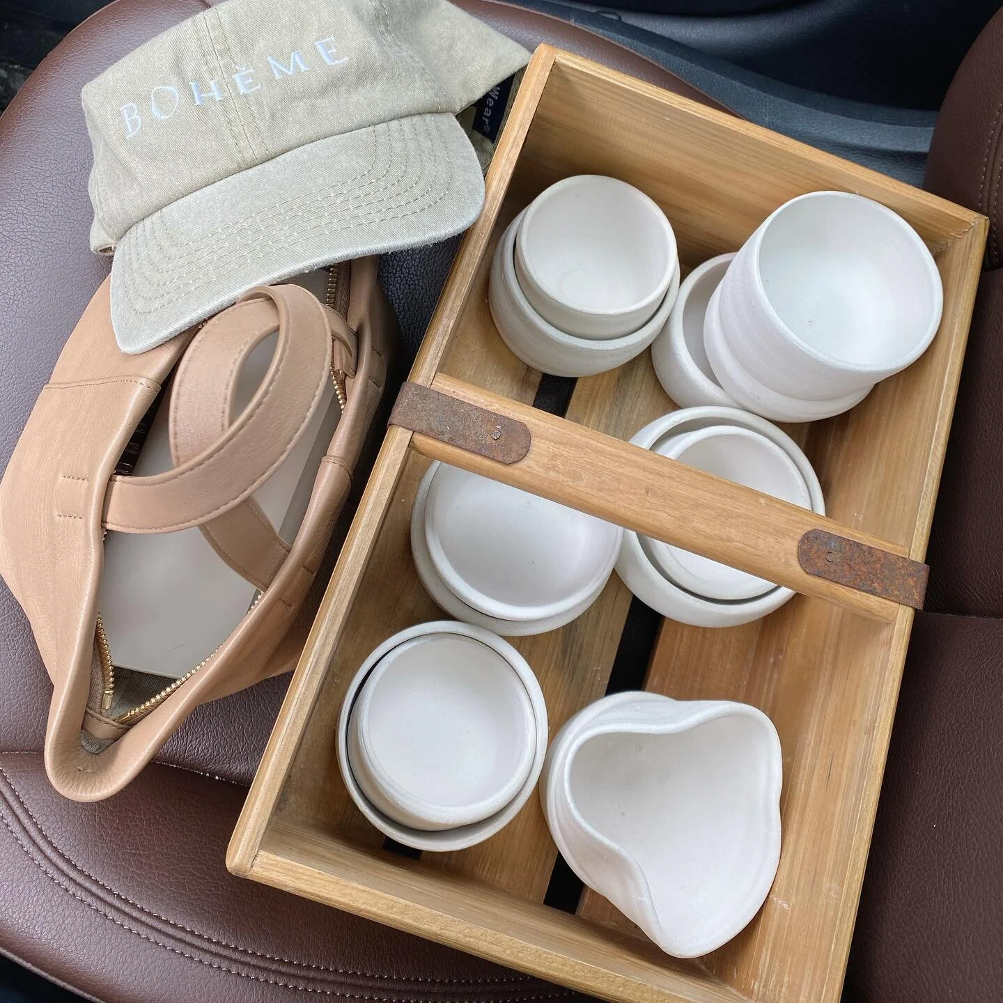 been on the move. brought these overseas filled with fresh candle goodness &amp; have been leaving them with special people 🤎