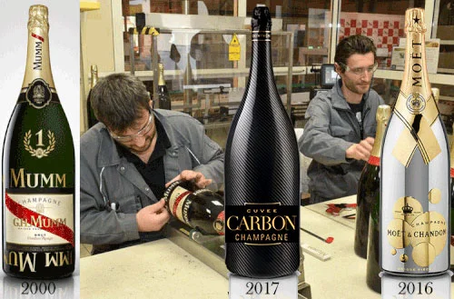 Mumm-Jeroboam specialdesignades för sprutning och reklam..texten uppochner 2000-2016! M&C 2016.