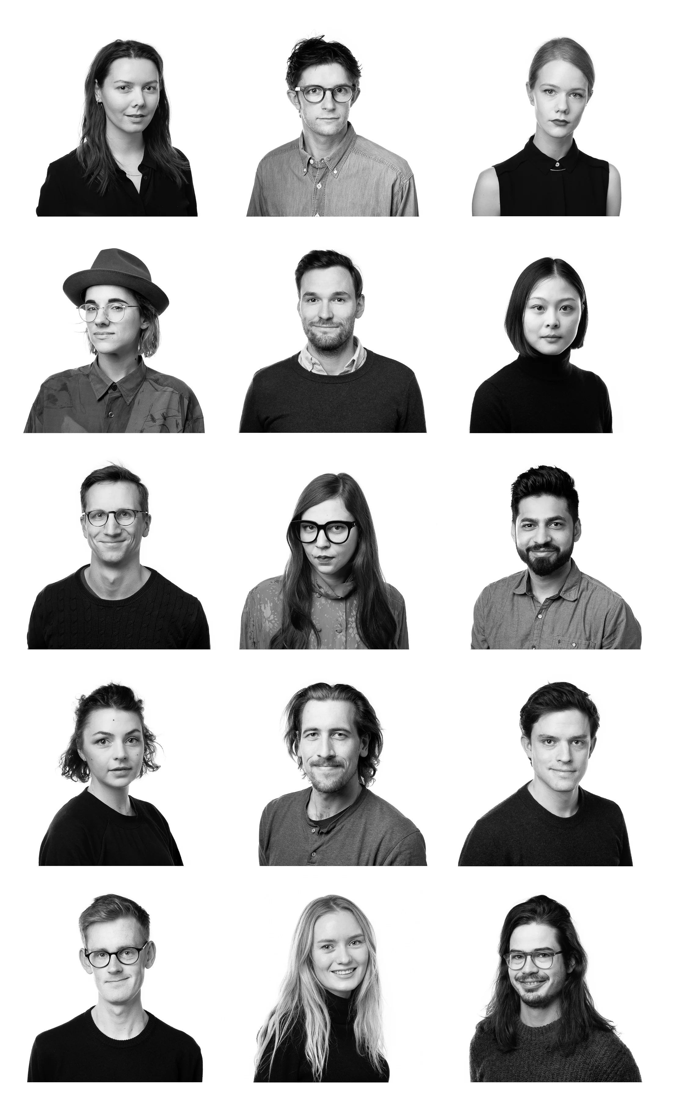 Portrettbilder diplomstudenter ved Arkitekthøyskolen i Oslo