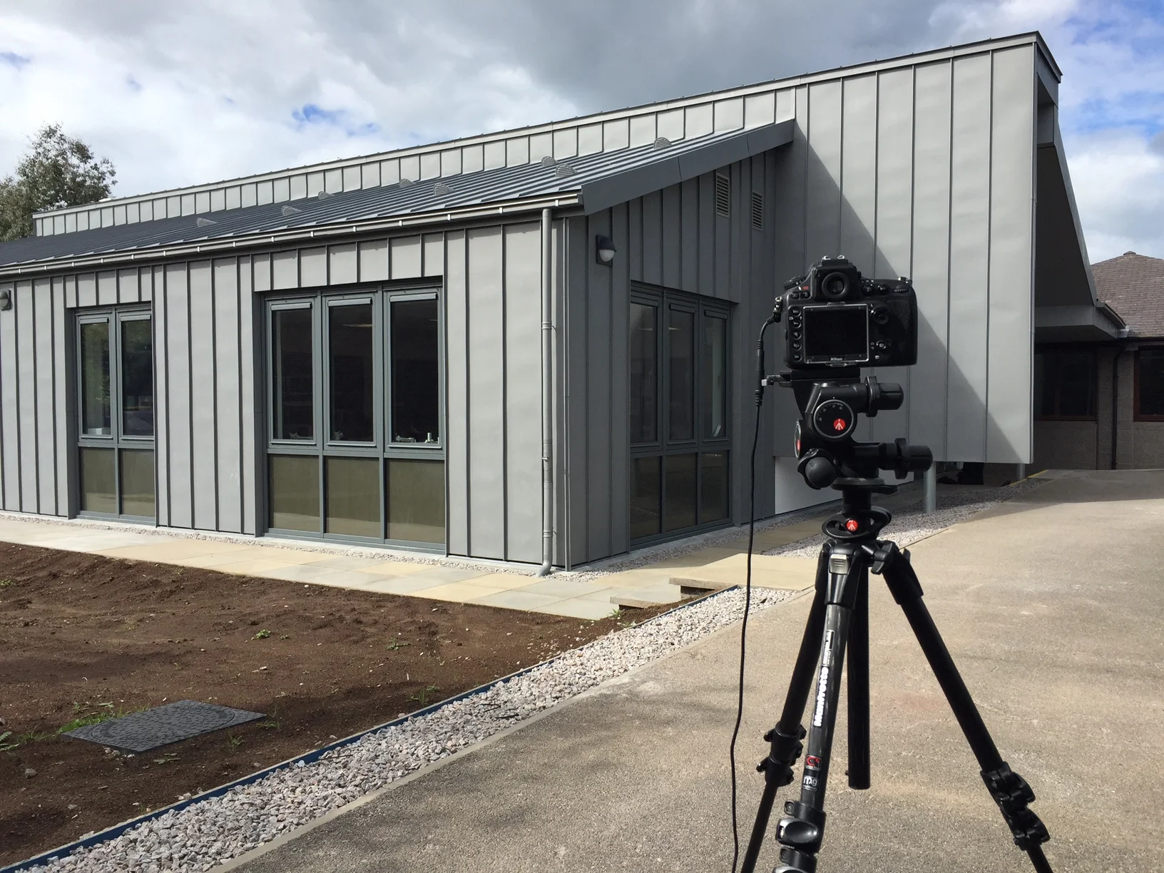 BTS image from recent architectural shoot for Robertson Construction Ltd.