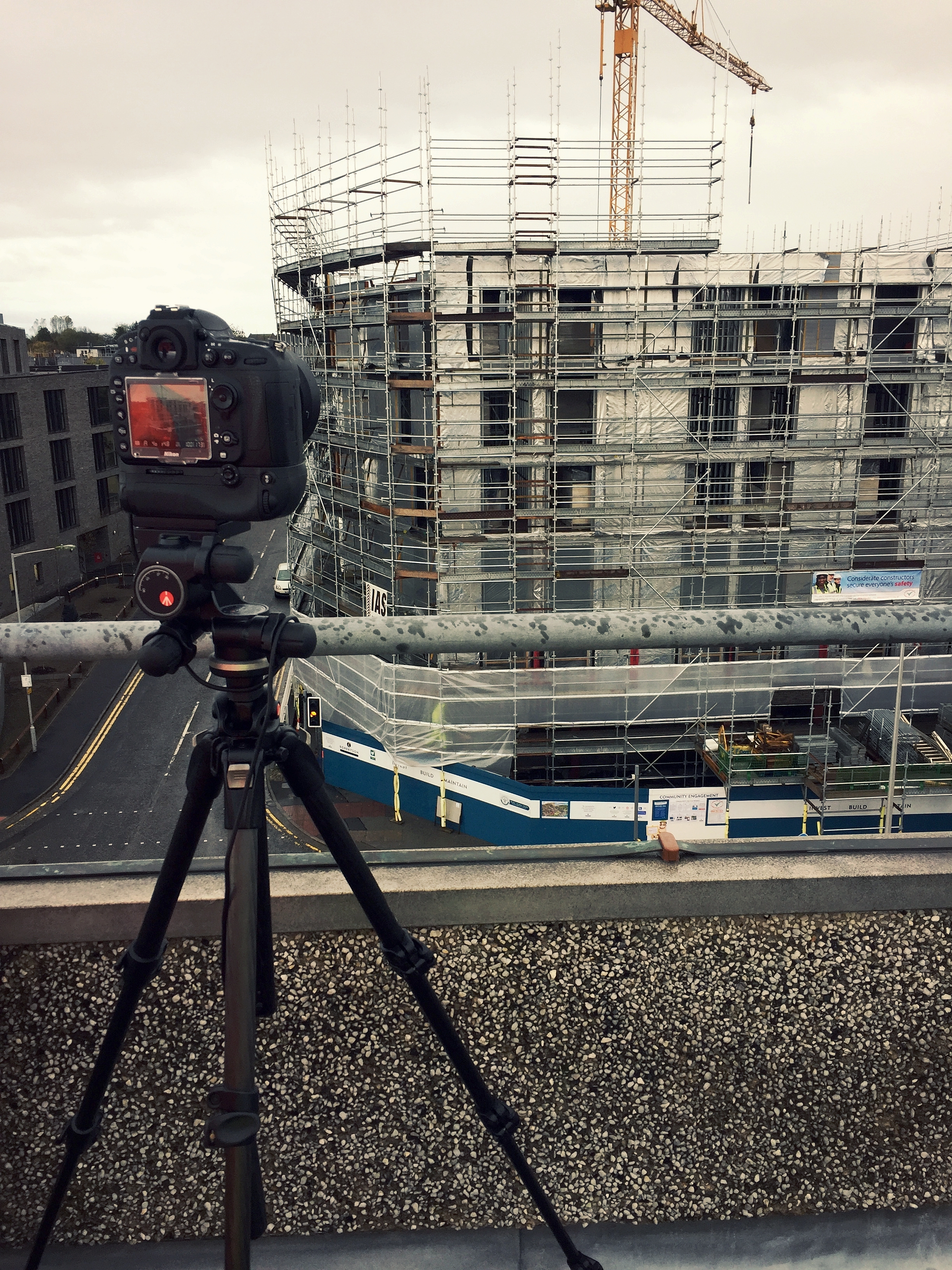 BTS shot of part of the rooftop set-up.. 