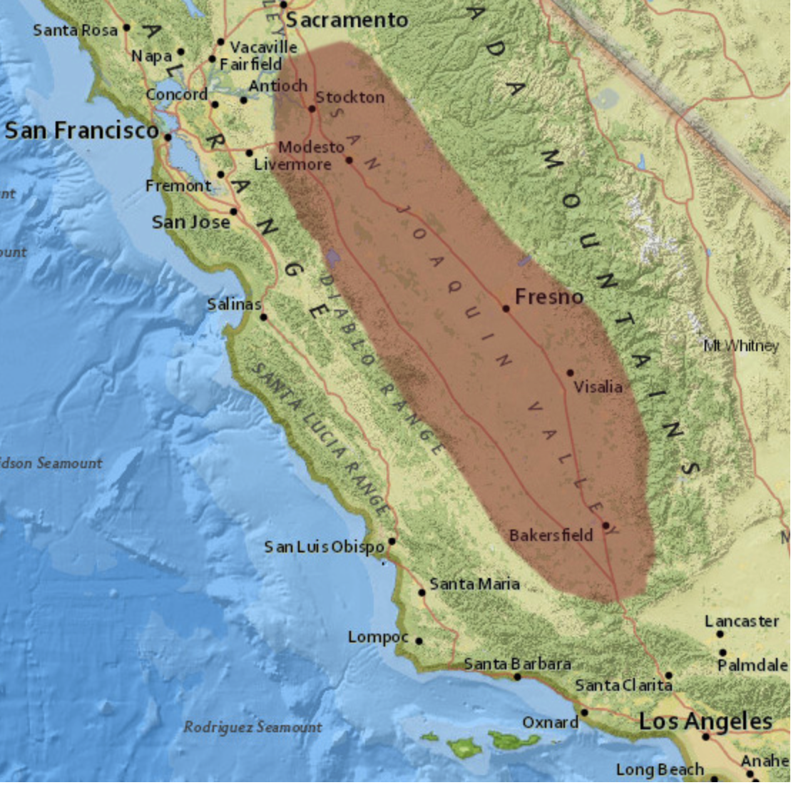 Долина на карте. Большая Калифорнийская Долина на карте Северной Америки. Калифорнийская Долина на карте Северной Америки. Долина смерти в Калифорнии на карте. Долина Сан Хоакин Калифорния.