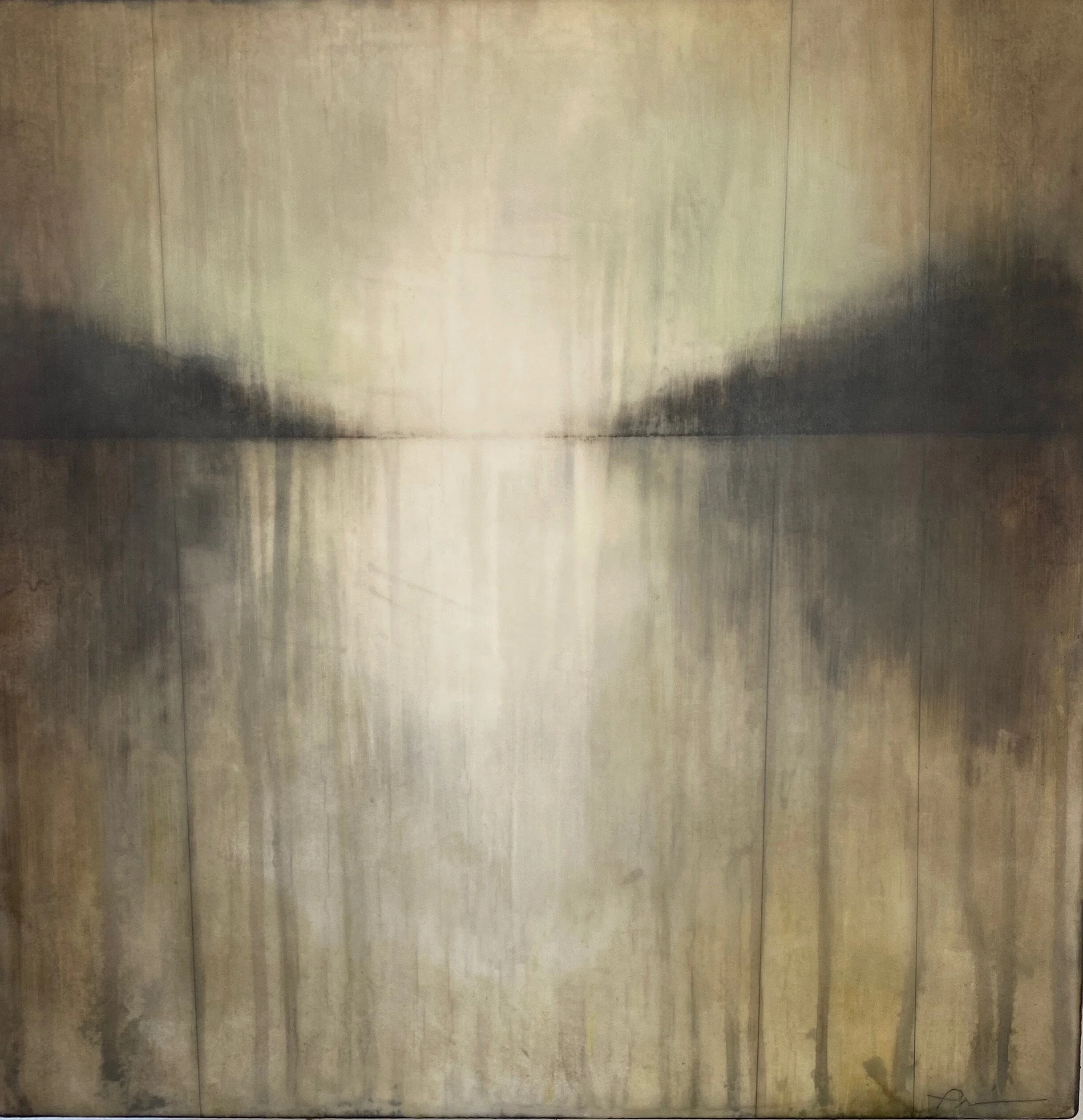 "verdigris glow" 16" x 16"