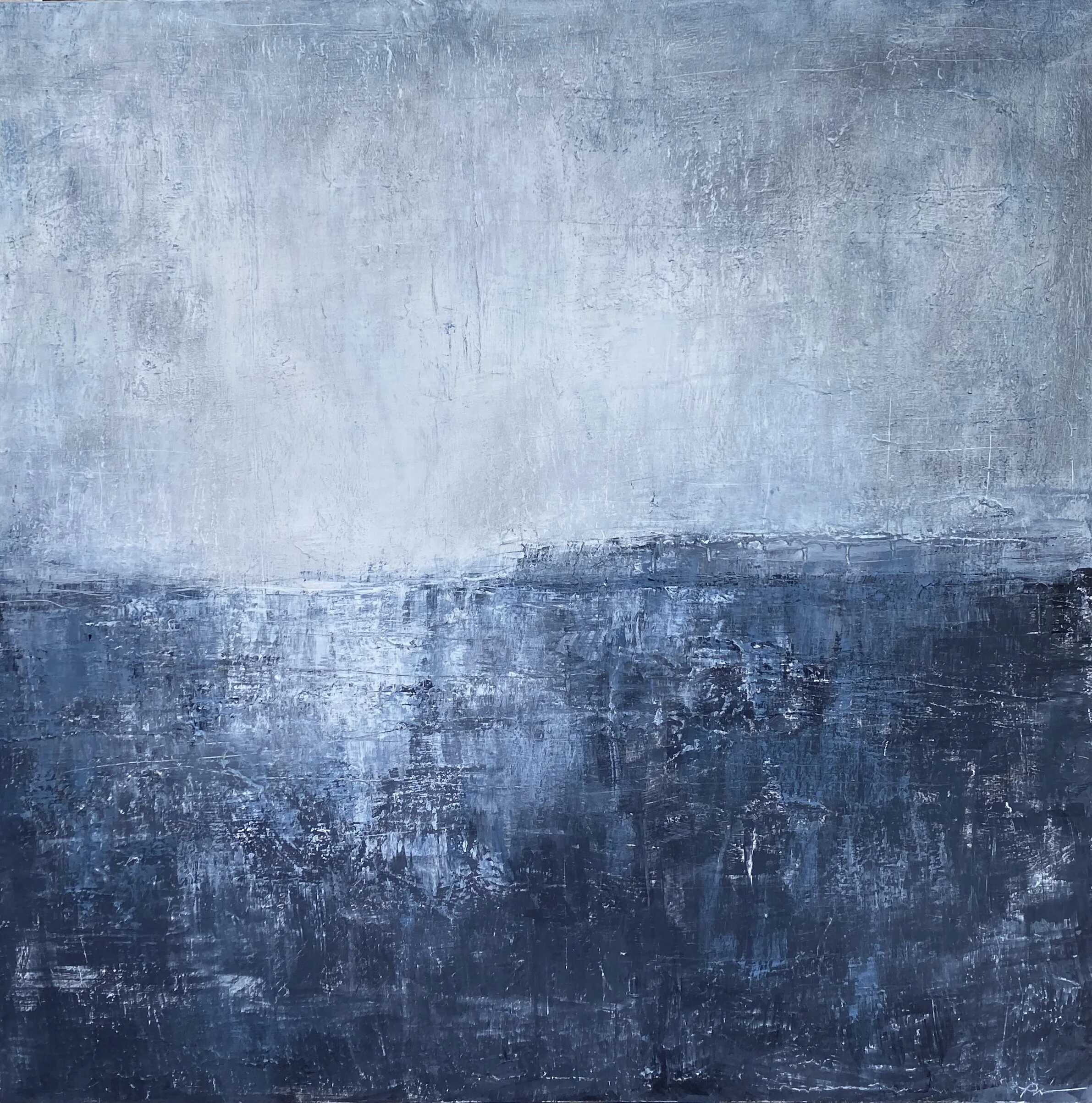 "toward deception" cold wax process 36" x 36"