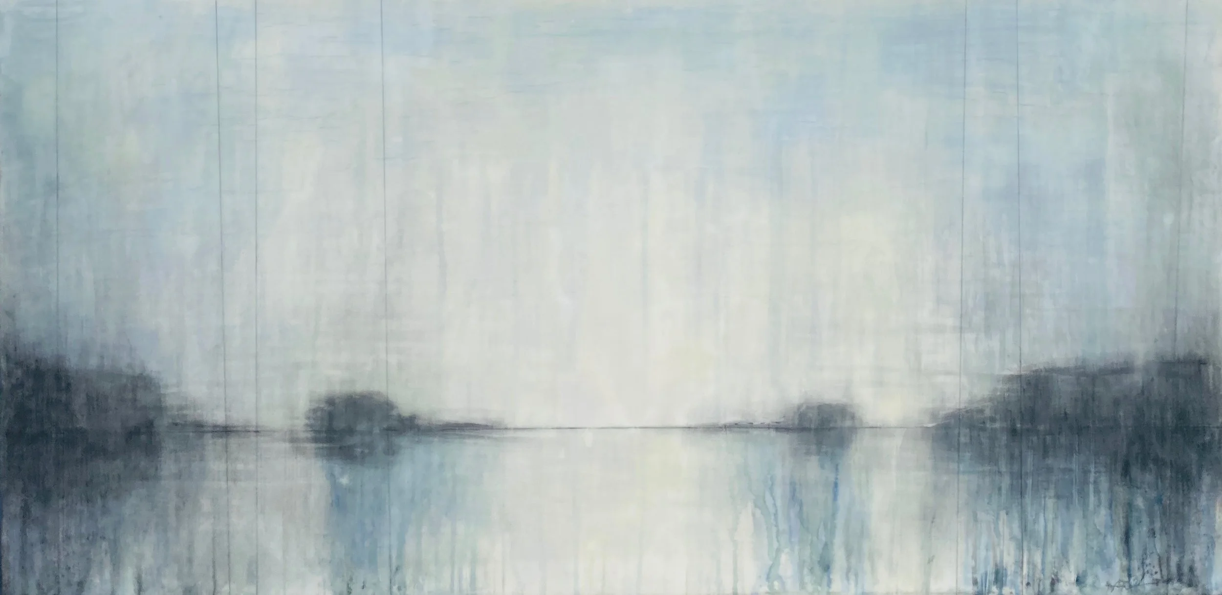 “indigo relfection” 24” x 48”