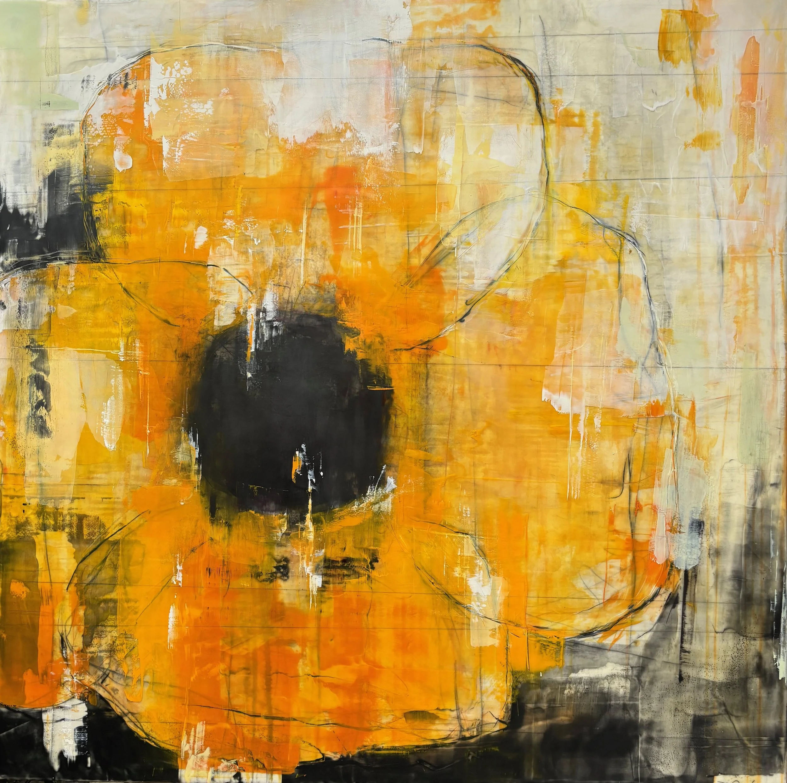 "Big Orange Poppy" 36" x 36"