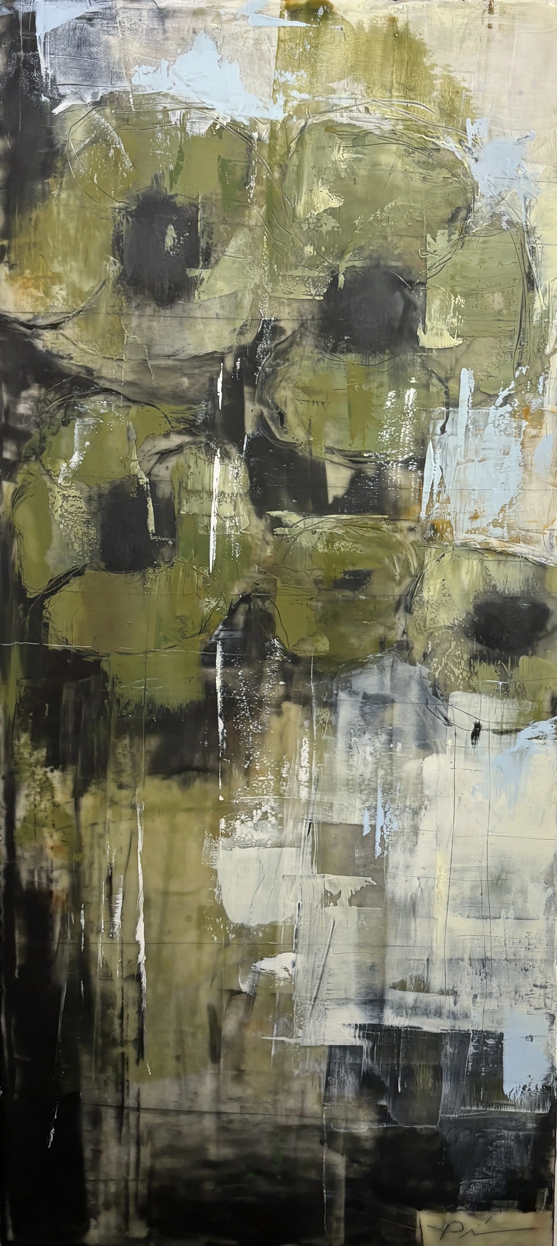 "Moss Poppies" 22" x 10"