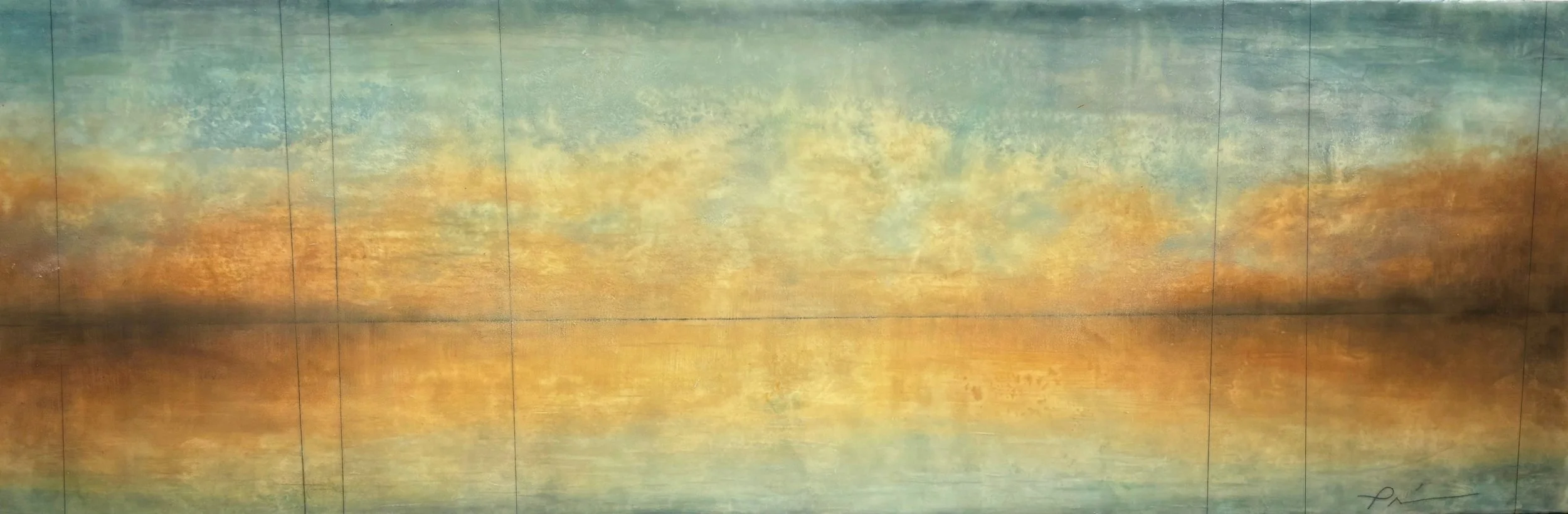 "Oxidized Reflection" 10" x 30"