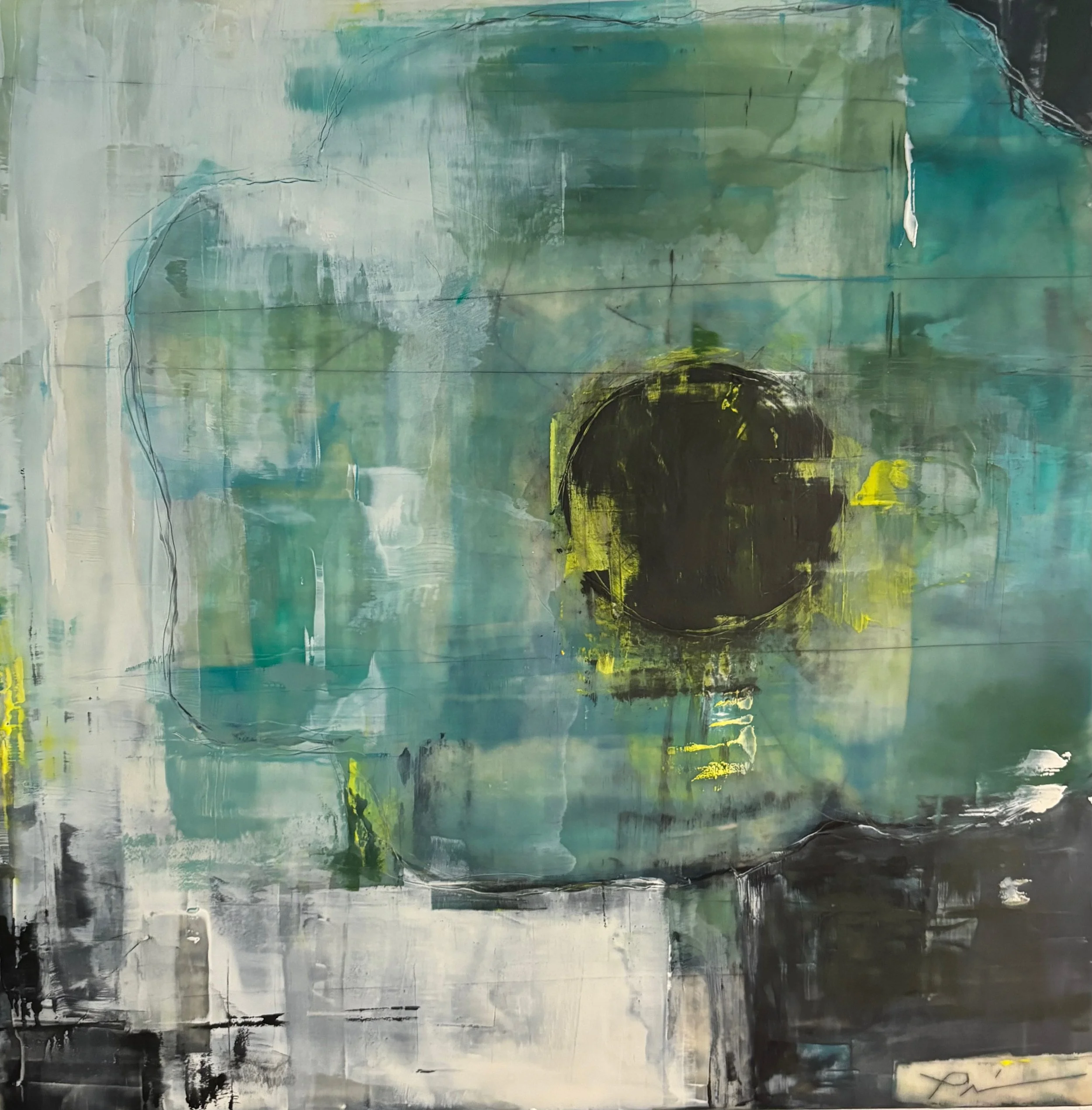 "Electric Salish Poppy" 16" x 16"