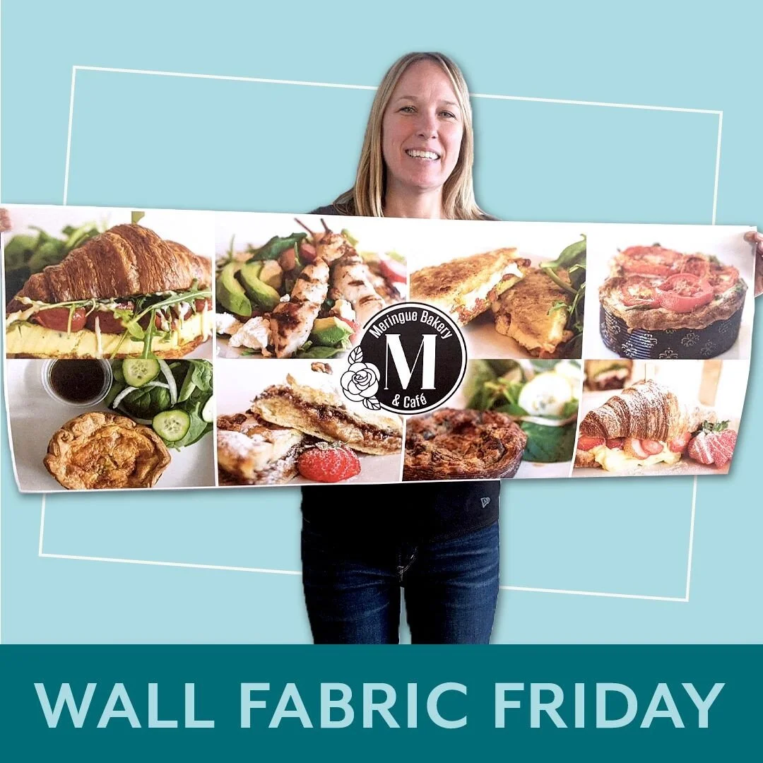 Happy Friday!! @meringuebakerycafe needed a window graphic for their display case window and we had the perfect solution! 

Wall vinyl works for walls because it's removable and great for windows to create an opaque graphic like this! Where would you