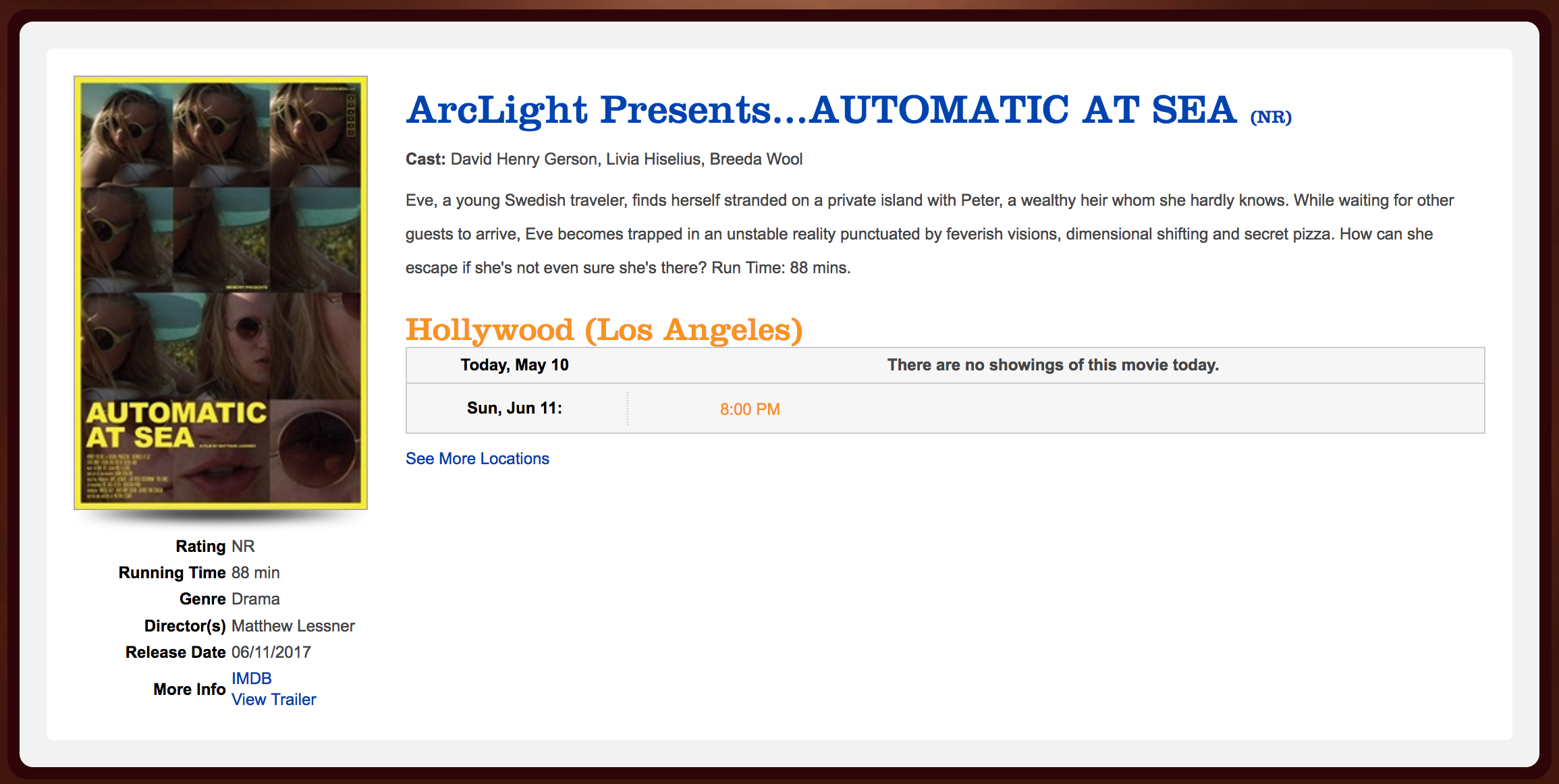 Tickets available HERE (click Hollywood as your location)
