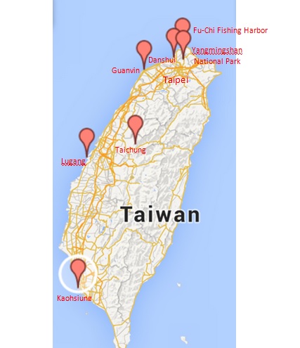 Taiwan Prayer Locations