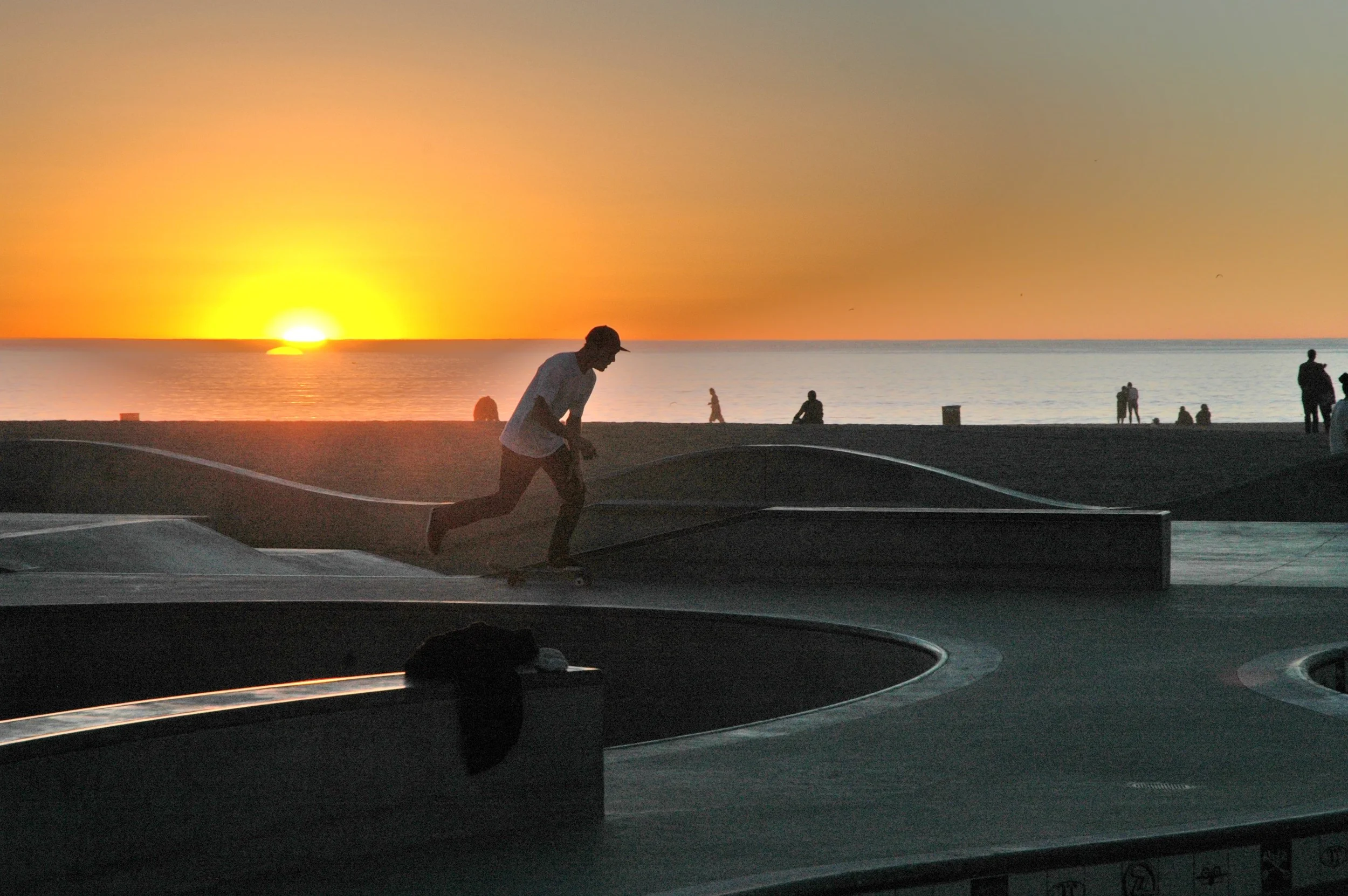 Venice Beach Skateboarder at Sunset