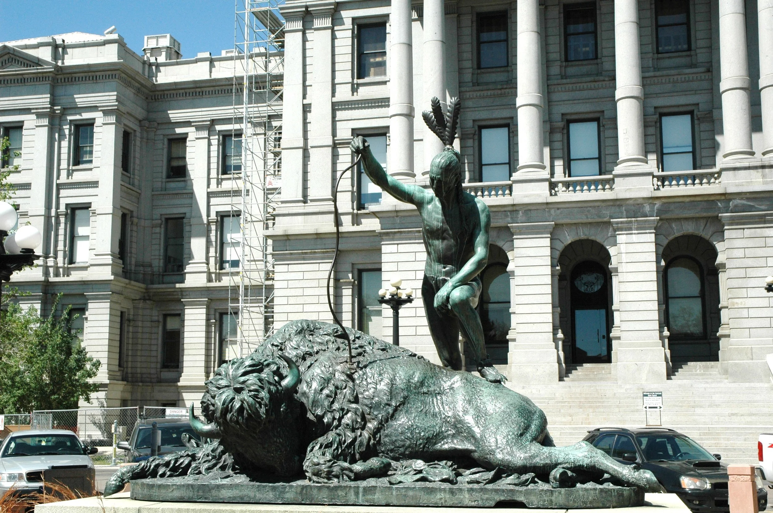 Denver Capitol Building - Statue of Indian and Buffalo