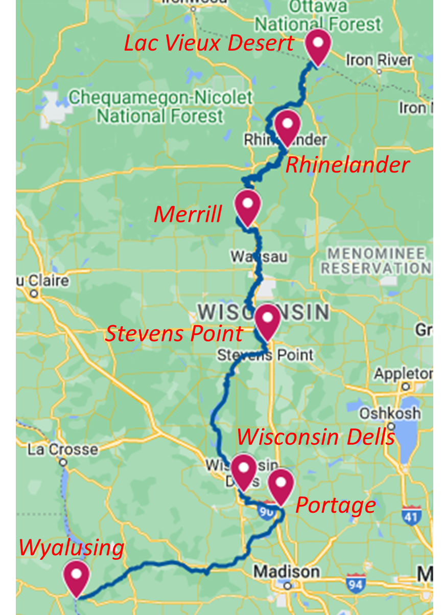 Wisconsin River Flush Map