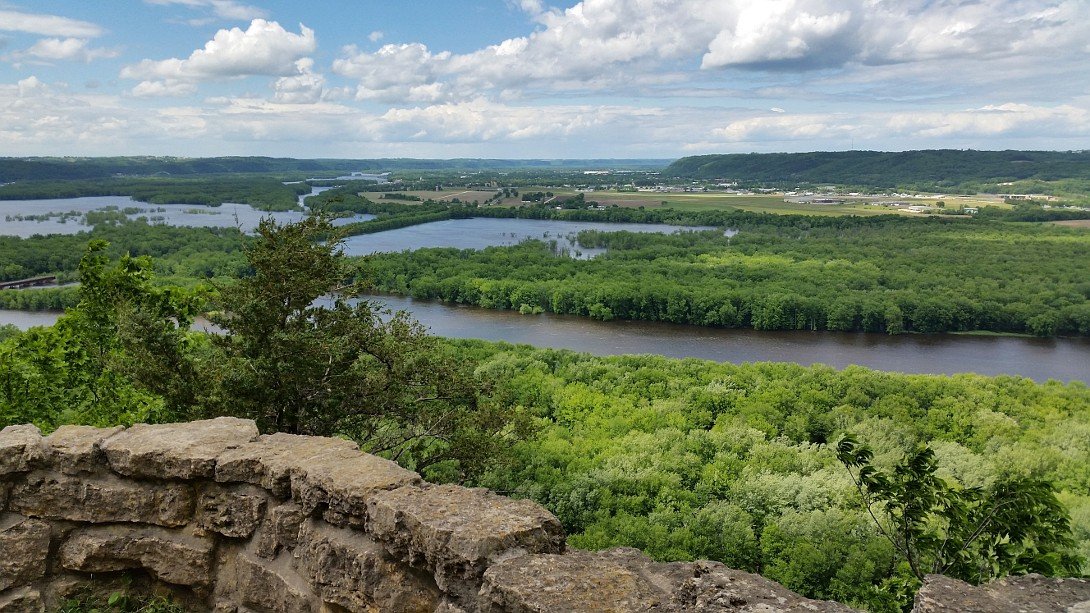 Wyalusing State Park view of Wisconsin River and Mississippi River