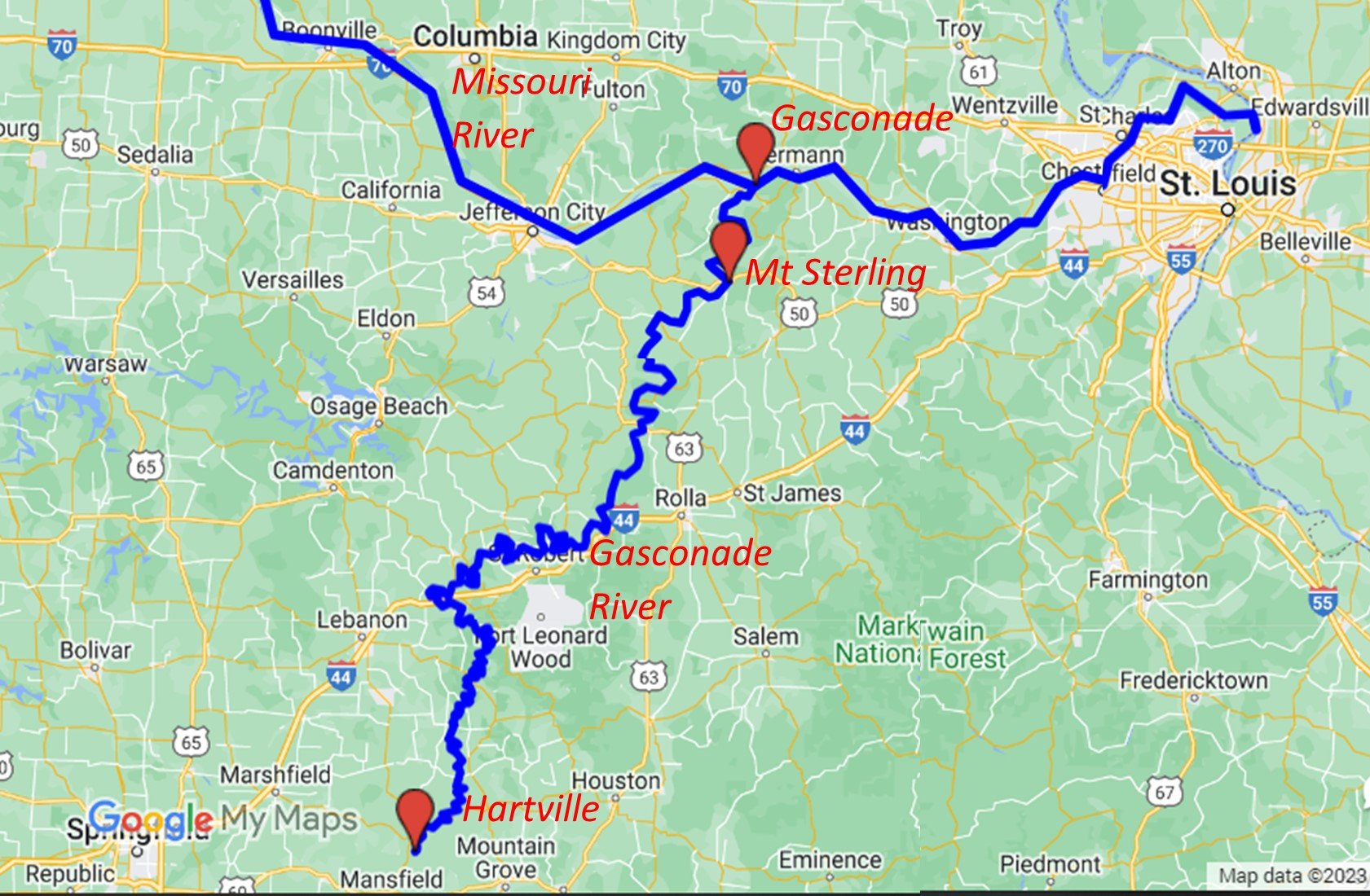 Gasconade River Flush Prayer Locations