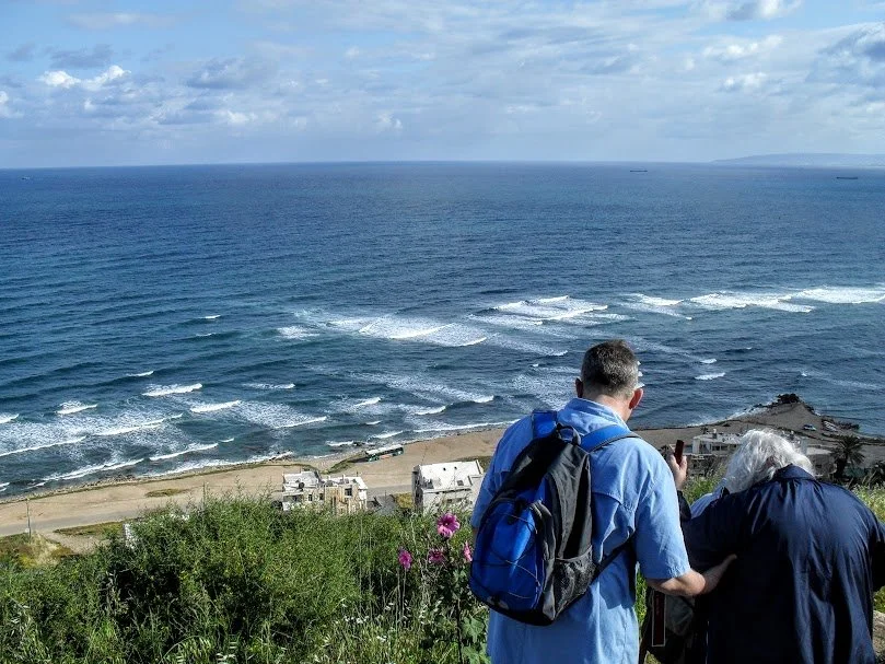 Climb down to Elijah's Cave Overlooking Mediterranean Sea