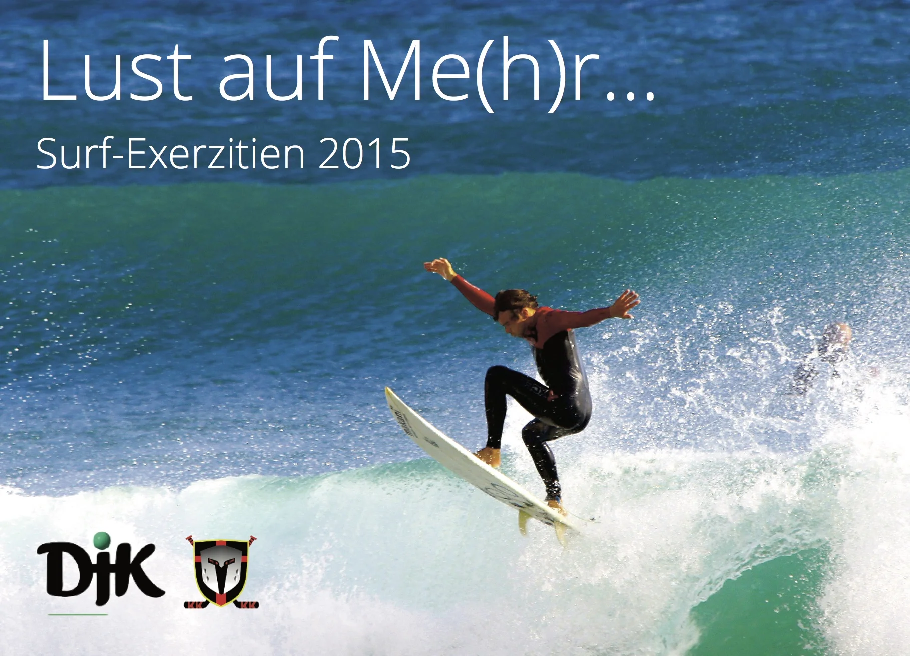 Postkarte Surf-Exerzitien. Foto: Jump around von mic-pic via Flickr. Lizenz: Creative Commons