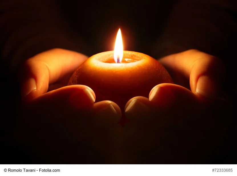 prayer - candle in hands